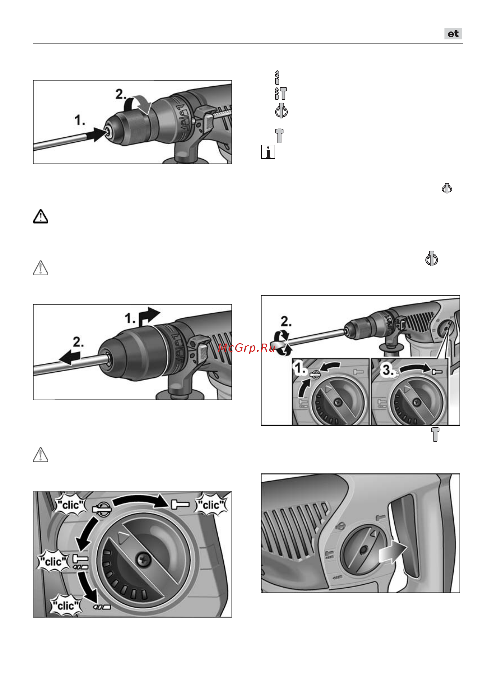 Flex CHE 4-32 R SDS-plus [137/166] Elektritööriista sisselülitamine