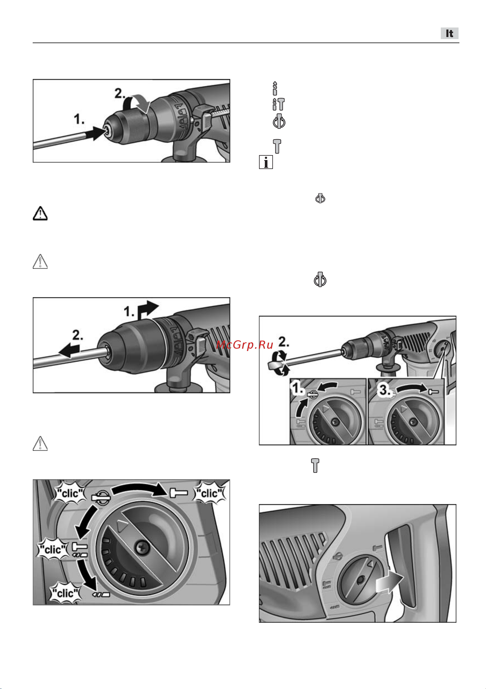 Flex CHE 4-32 R SDS-plus [145/166] Darbo režimo nustatymas
