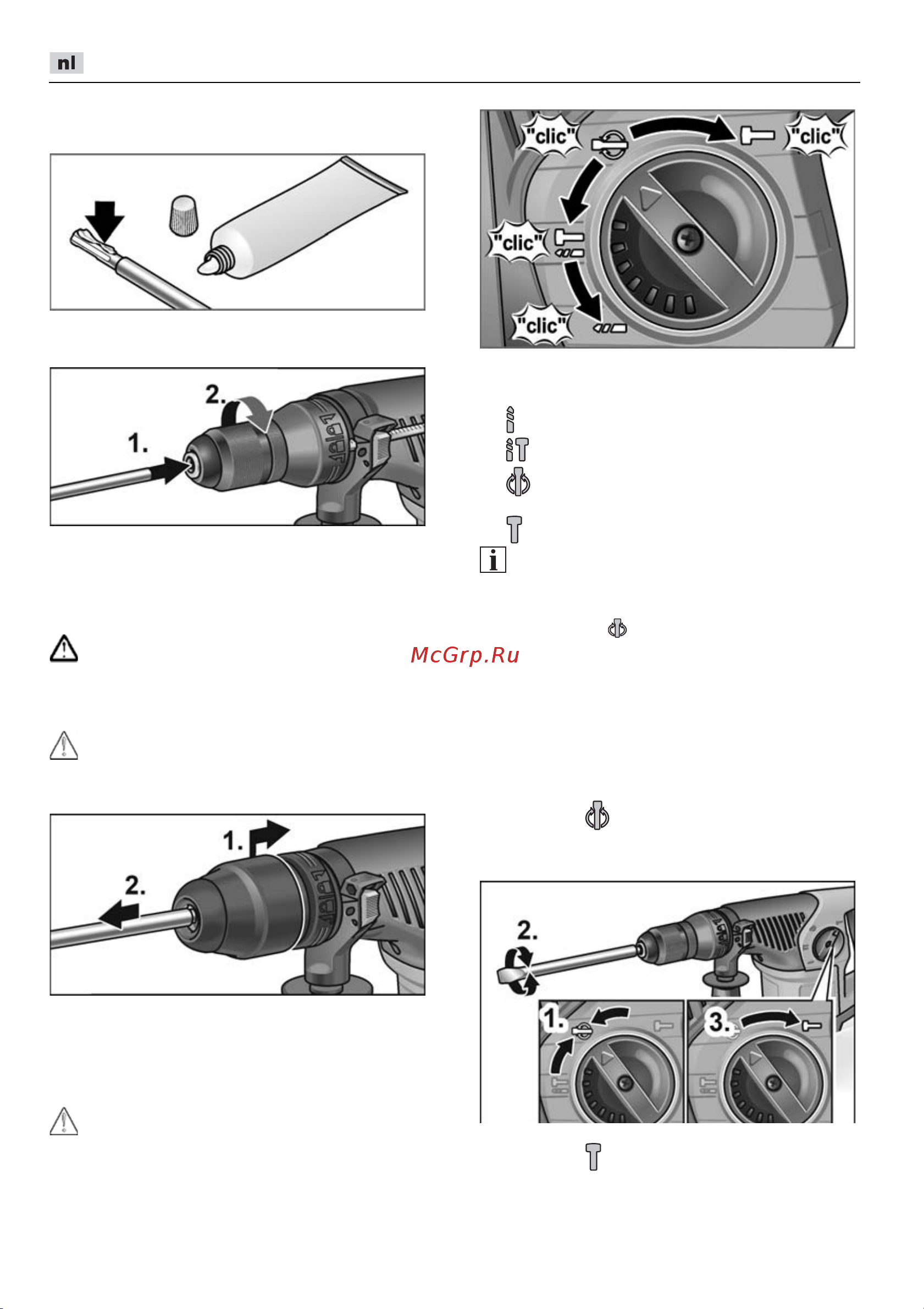 Flex CHE 4-32 R SDS-plus [56/166] Instellen van de hakpositie