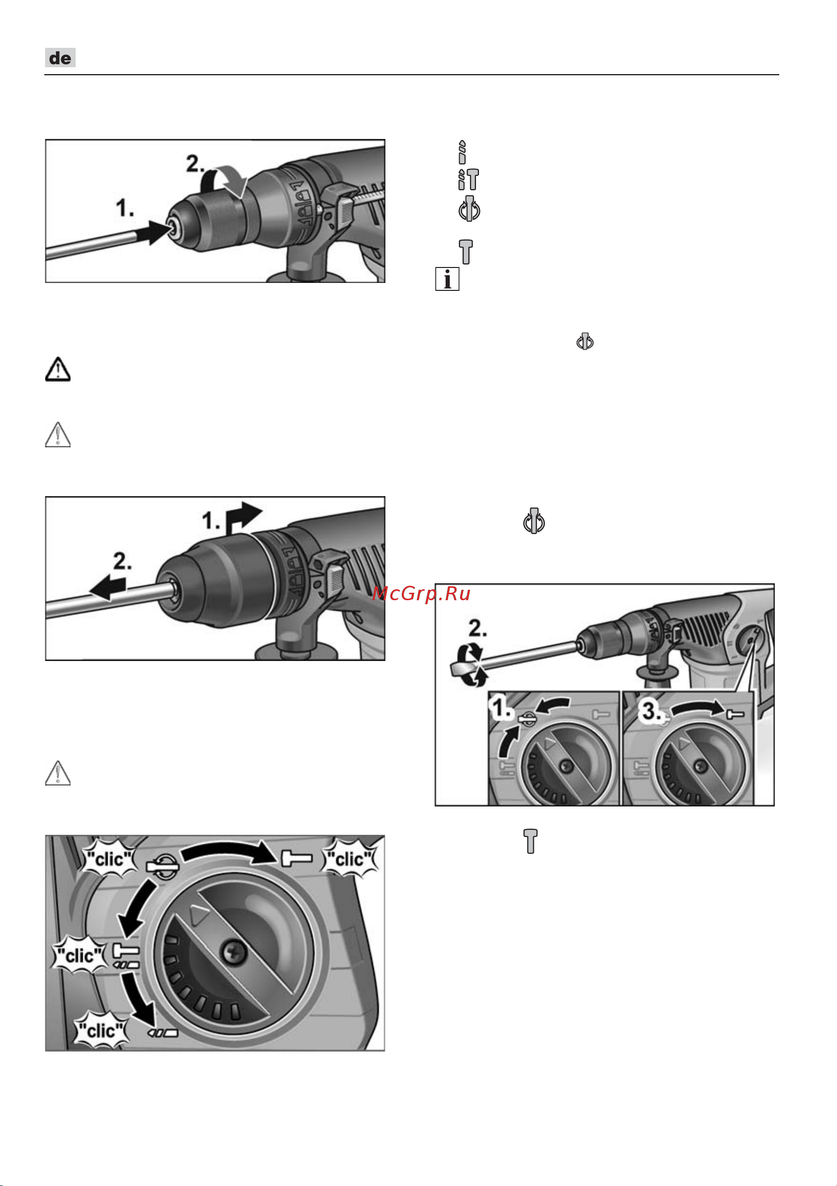 Flex CHE 4-32 R SDS-plus [8/166] Arbeitsmodus einstellen