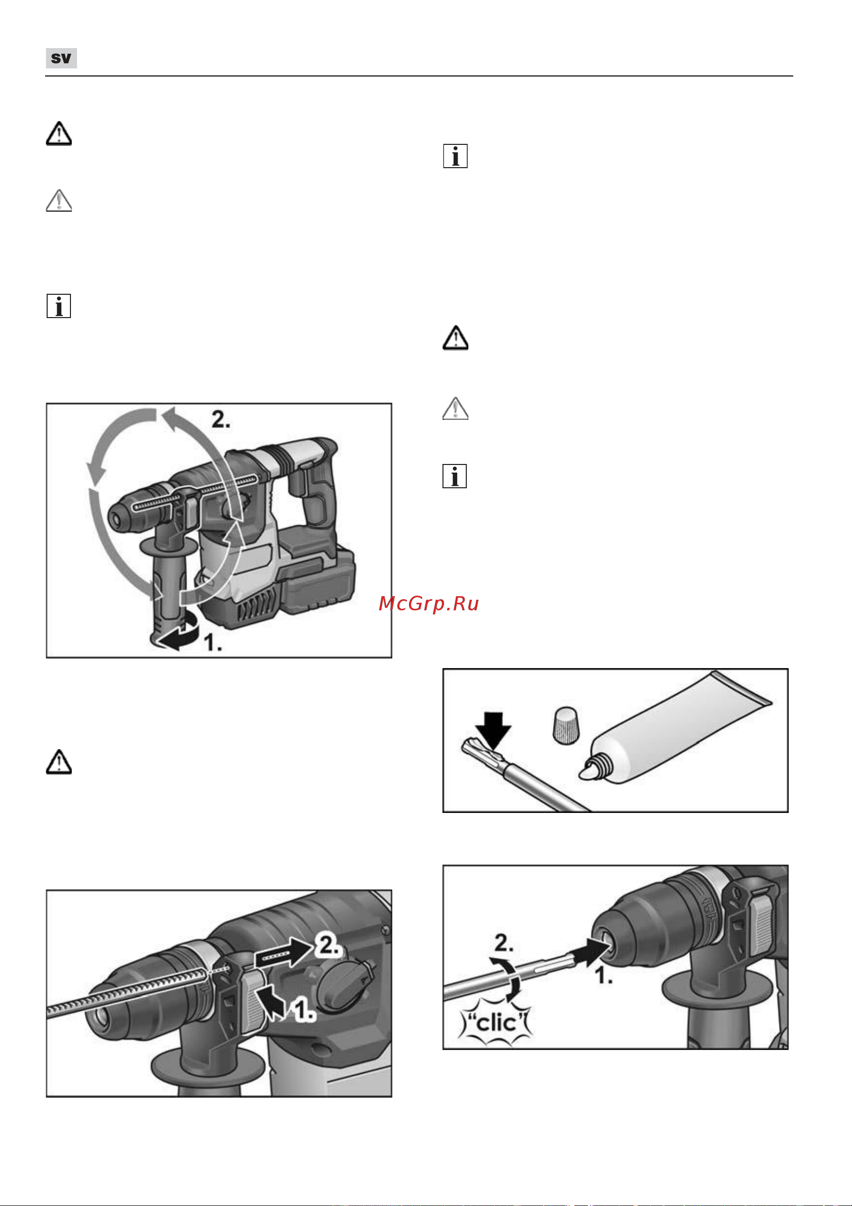 Flex CHE 2-26 18.0-EC [100/264] Inställning av extrahandtag