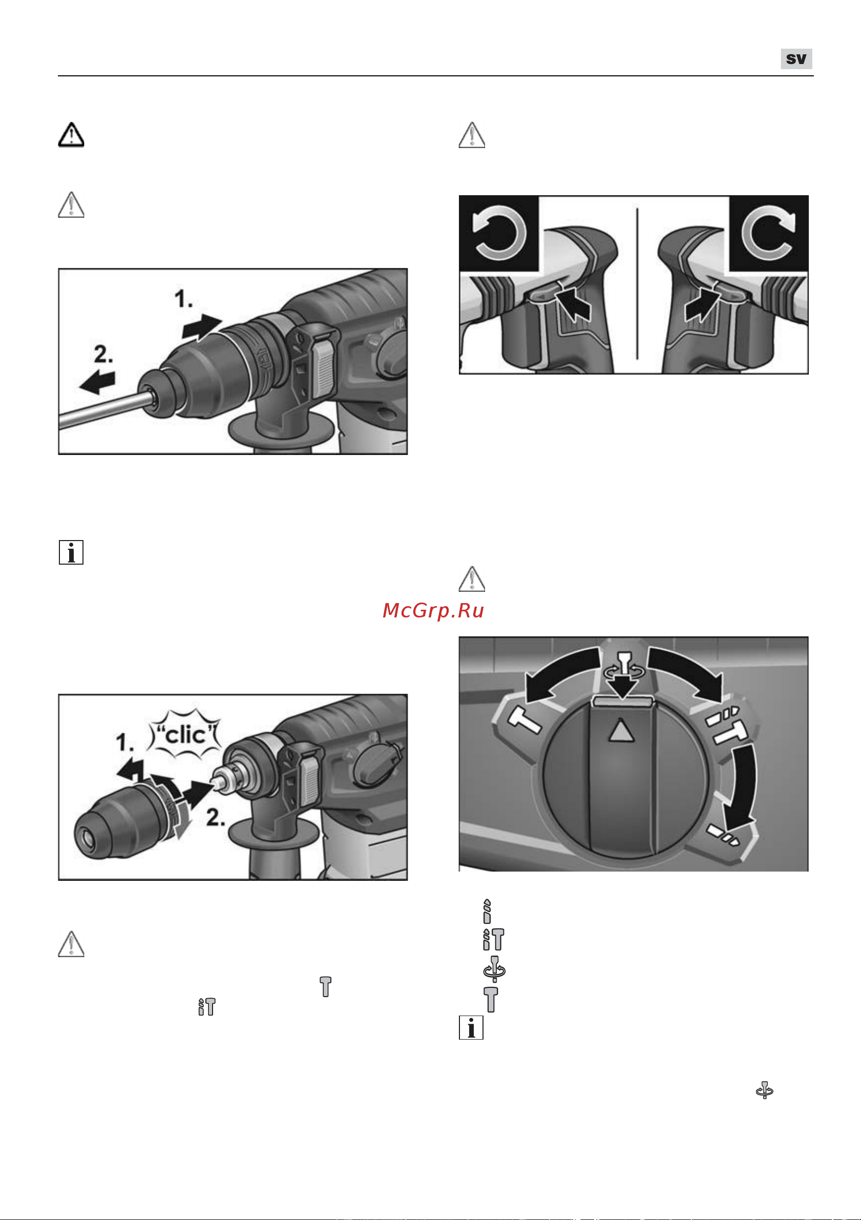 Flex CHE 2-26 18.0-EC [101/264] Inställning av rotationsriktning