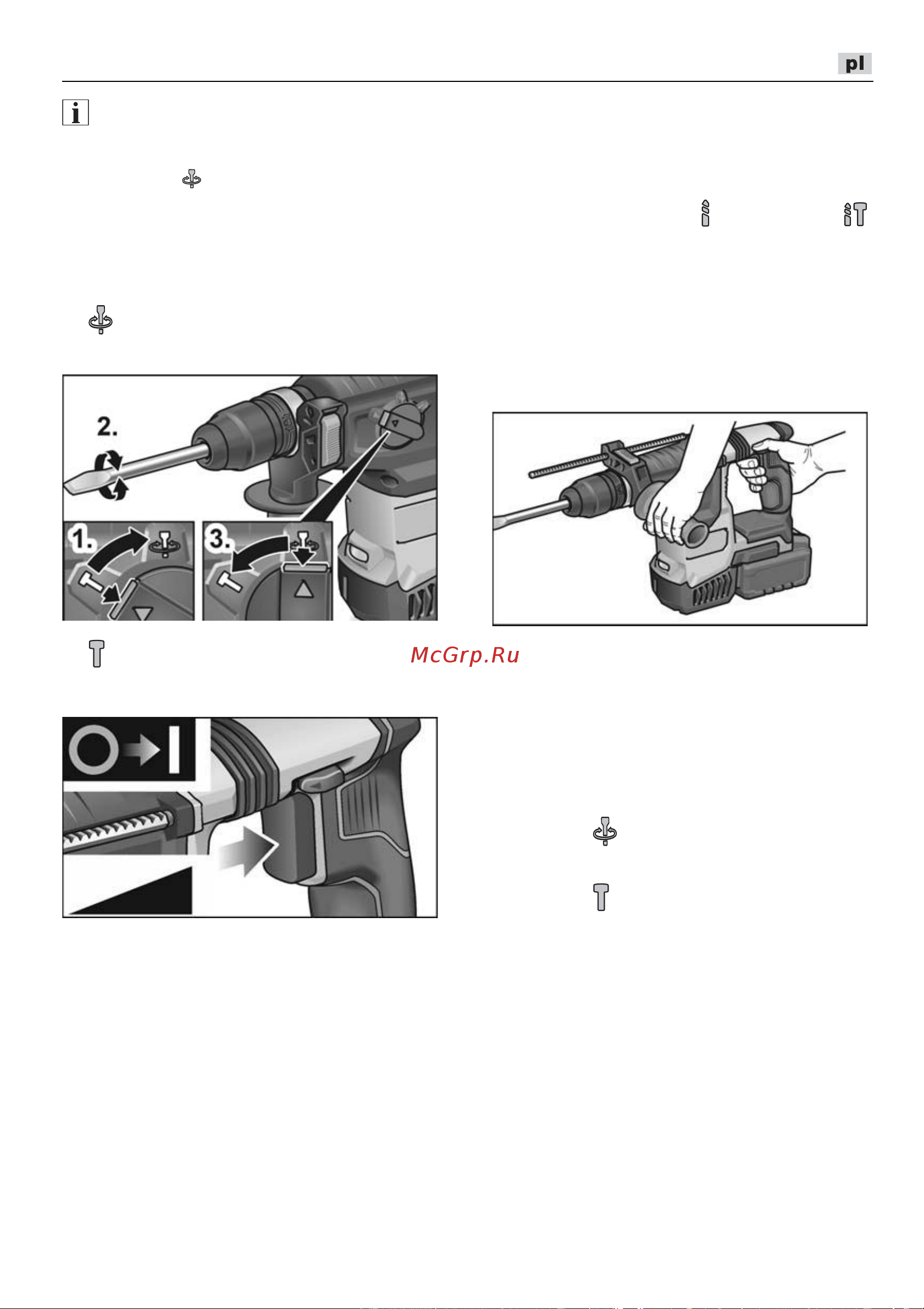 Flex CHE 2-26 18.0-EC [143/264] Nastawianie pozycji dłuta