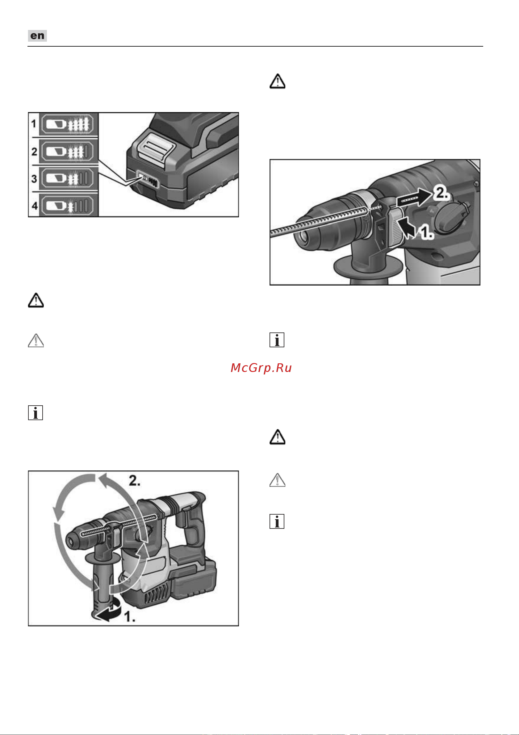 Flex CHE 2-26 18.0-EC C [18/264] Adjusting the auxiliary handle