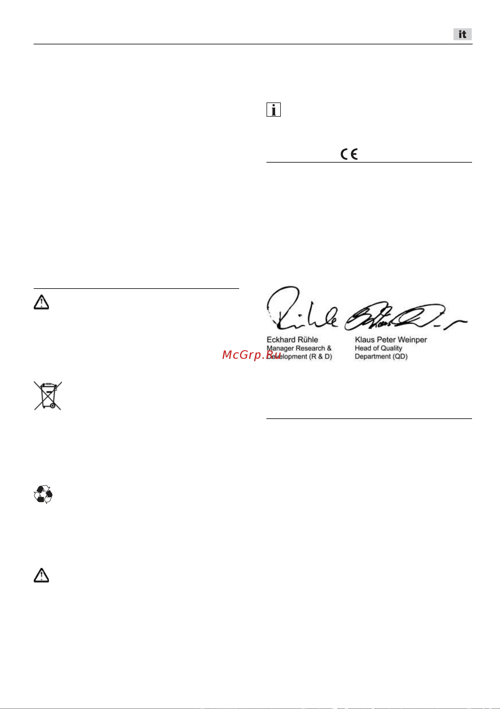 Flex CHE 2-26 18.0-EC C [43/264] Avvertenze per lo smaltimento