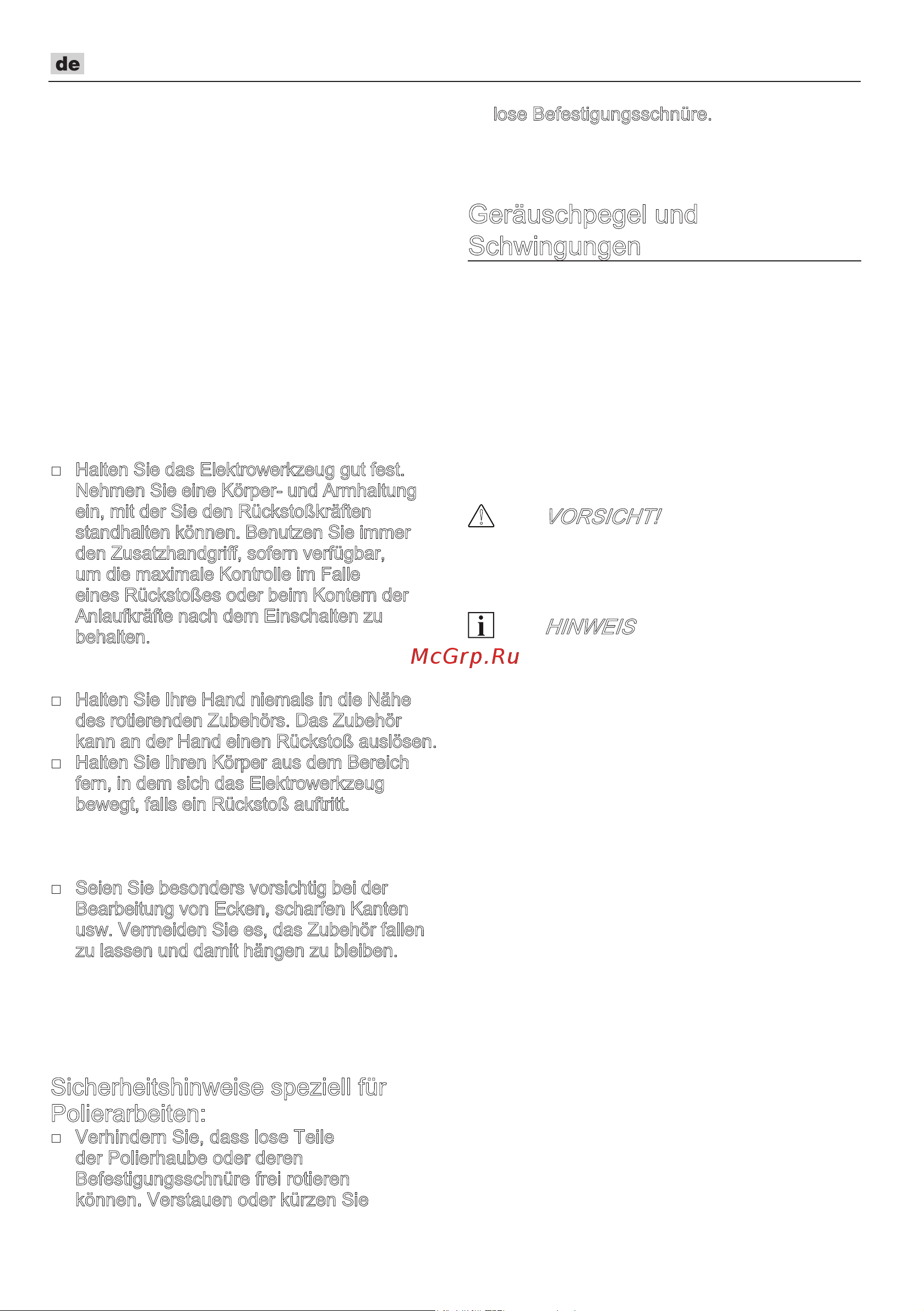 Flex PXE 80 10.8-EC [6/153] Geräuschpegel und schwingungen