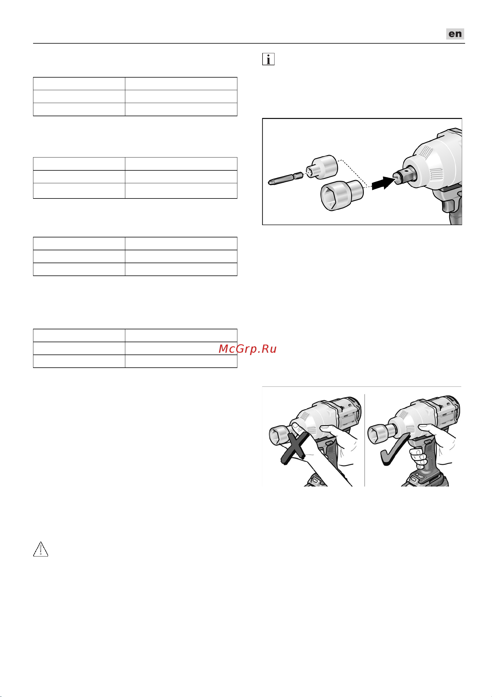 Flex IW 3/4 18.0-EC/5.0 Set 492647 [21/297] Working with the power tool