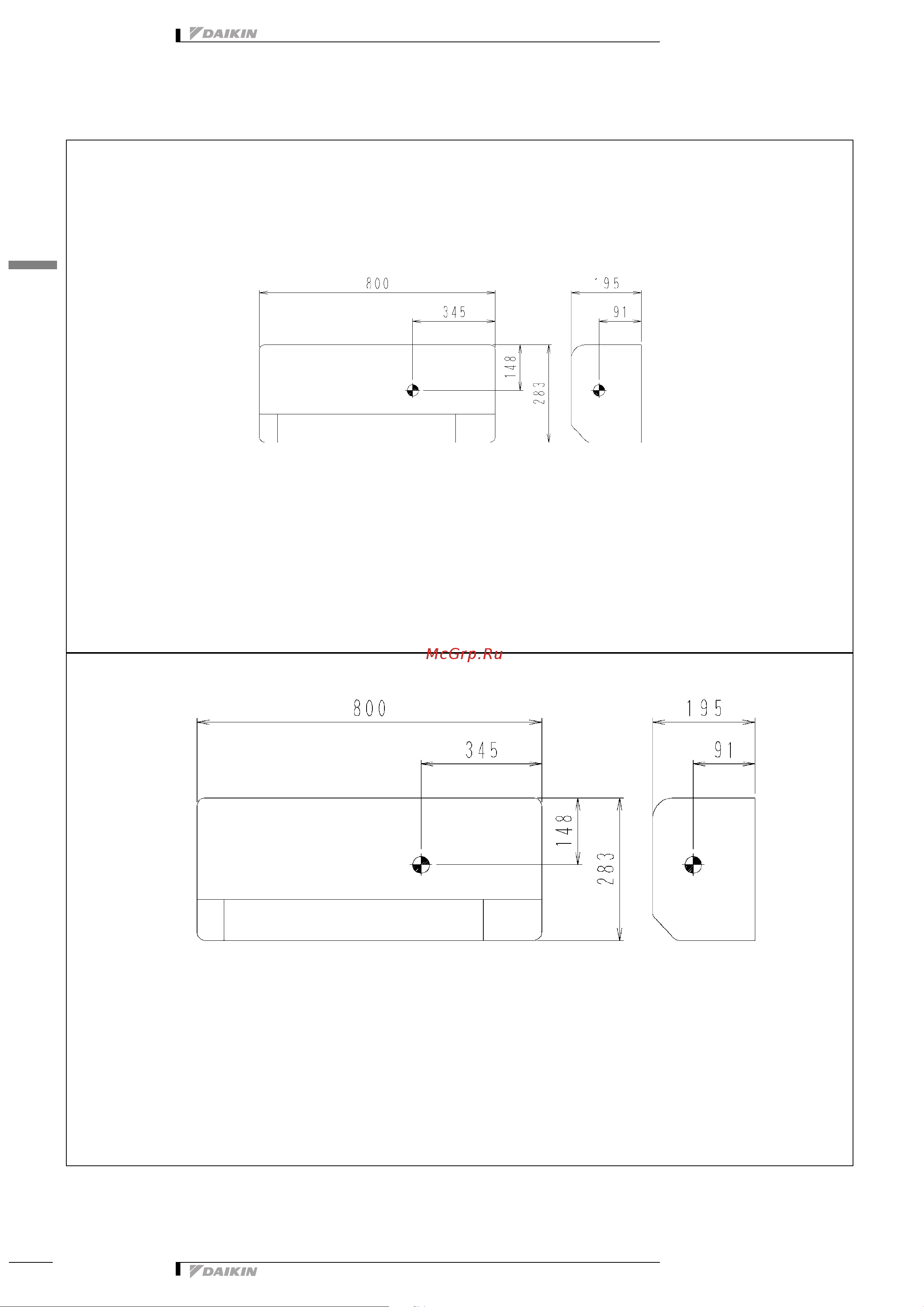 Daikin FTKS35D3VMW [7/12] Чертеж в масштабе и центр тяжести