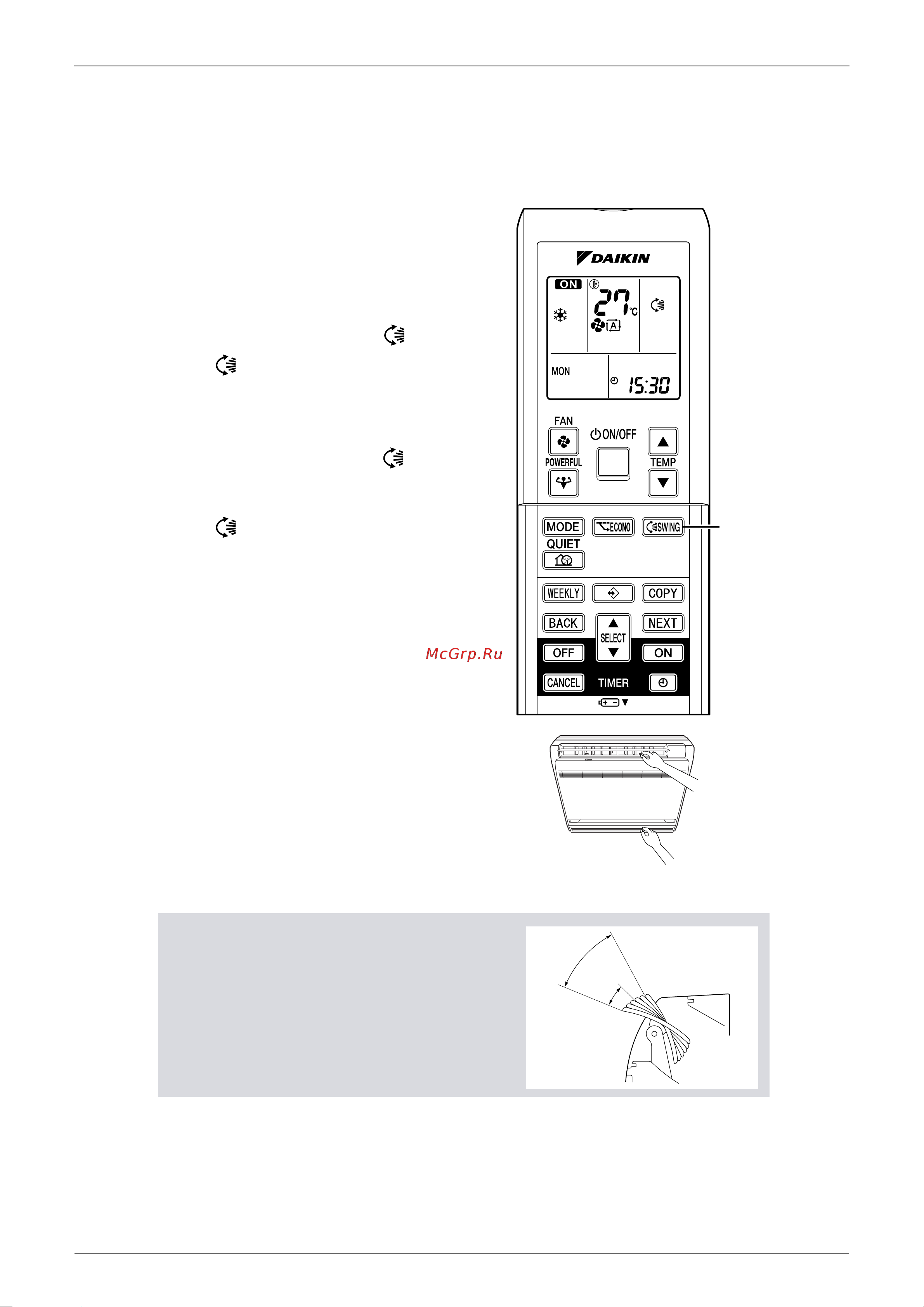 Daikin ATKS25E2V1B [191/316] Adjusting the airflow direction