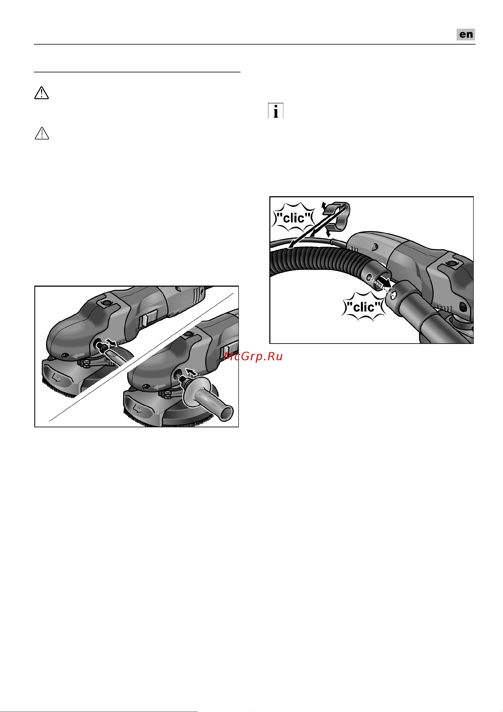 Flex SE 14-2 150 Set [21/240] Attaching the auxiliary handle