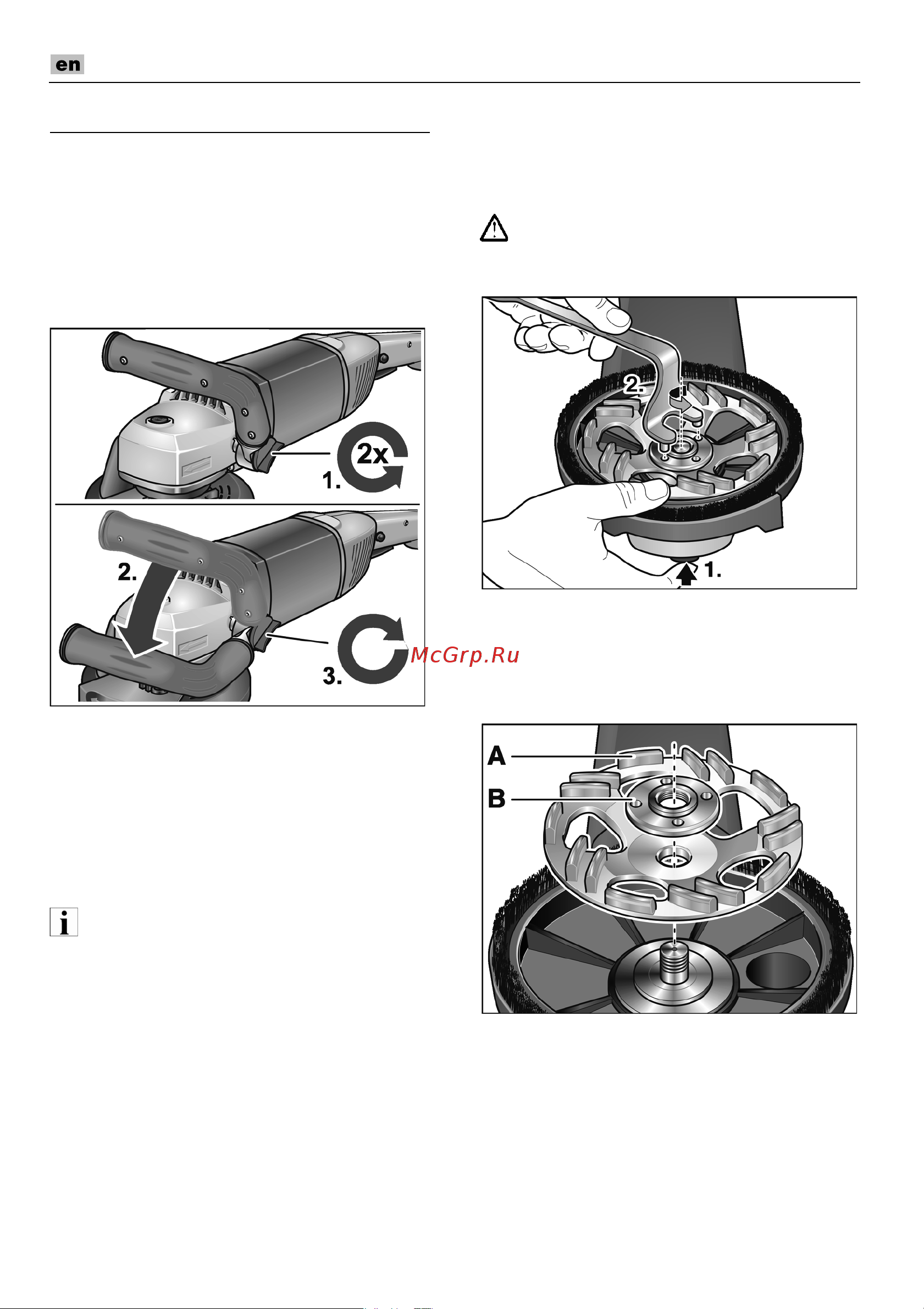 Flex LD 18-7 150 R, Kit Turbo-Jet [20/224] Adjusting the handle
