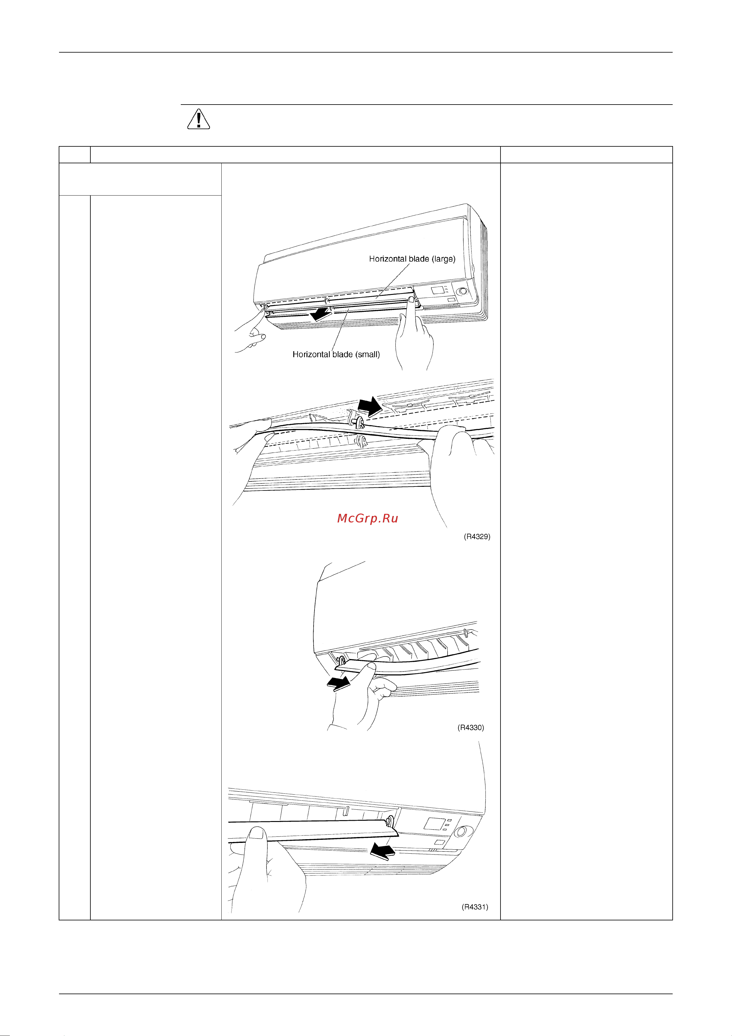 Daikin FTN50EV1B [172/258] Removal of horizontal blades and vertical blades