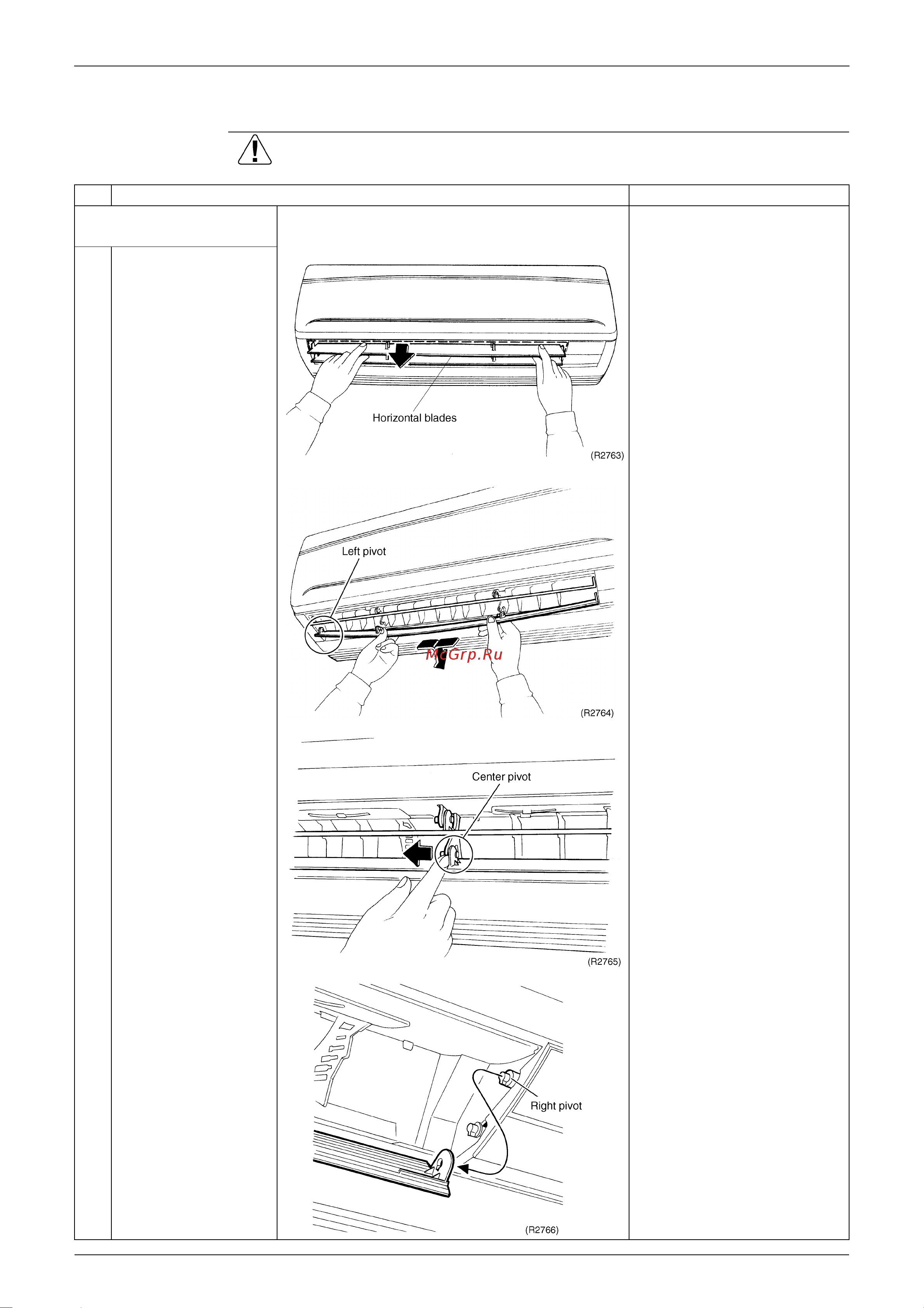 Daikin FTN50EV1B [201/258] Removal of the horizontal blades vertical blades