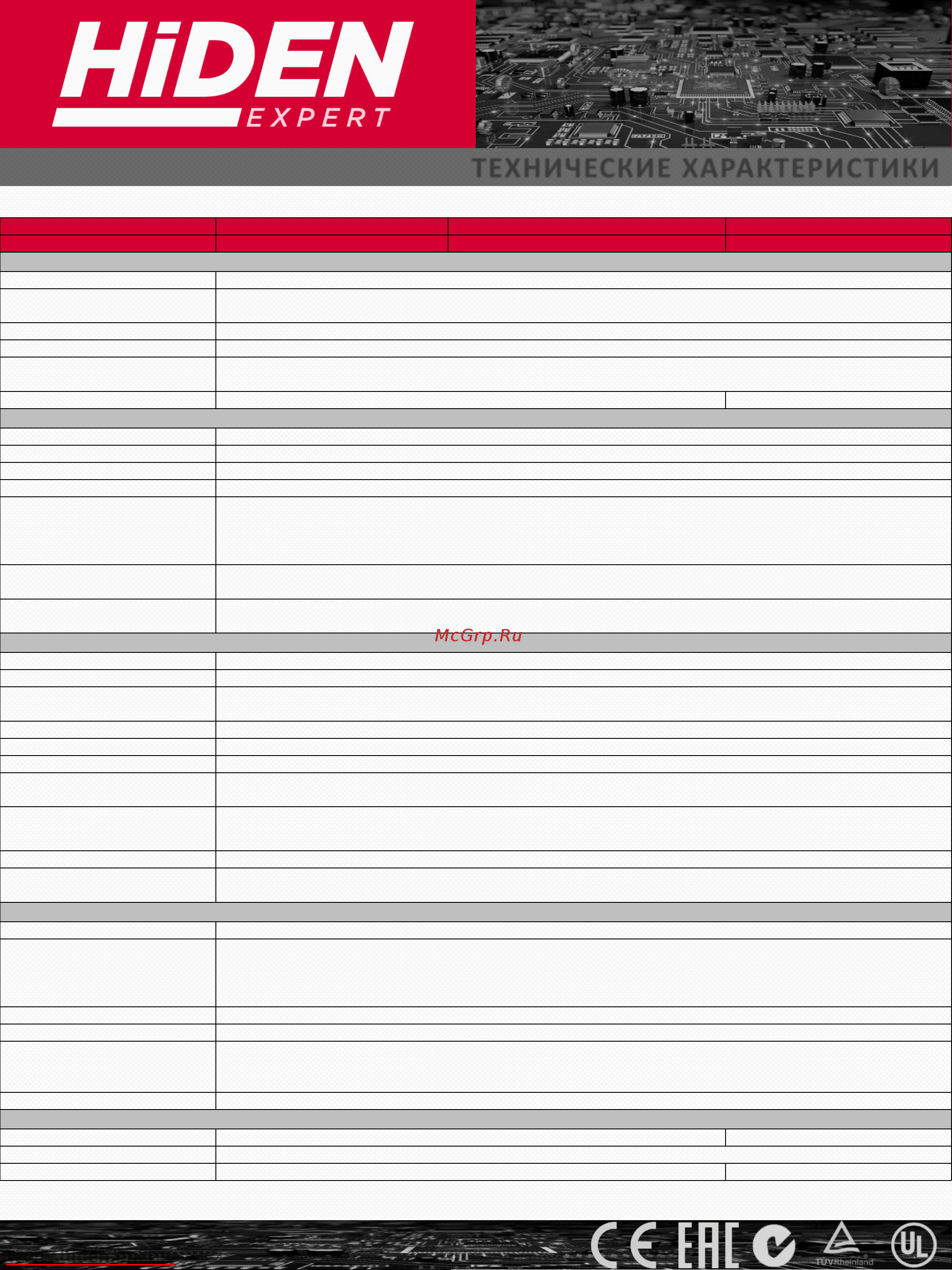 Hiden Expert HR33020CL [2/3] Технические характеристики