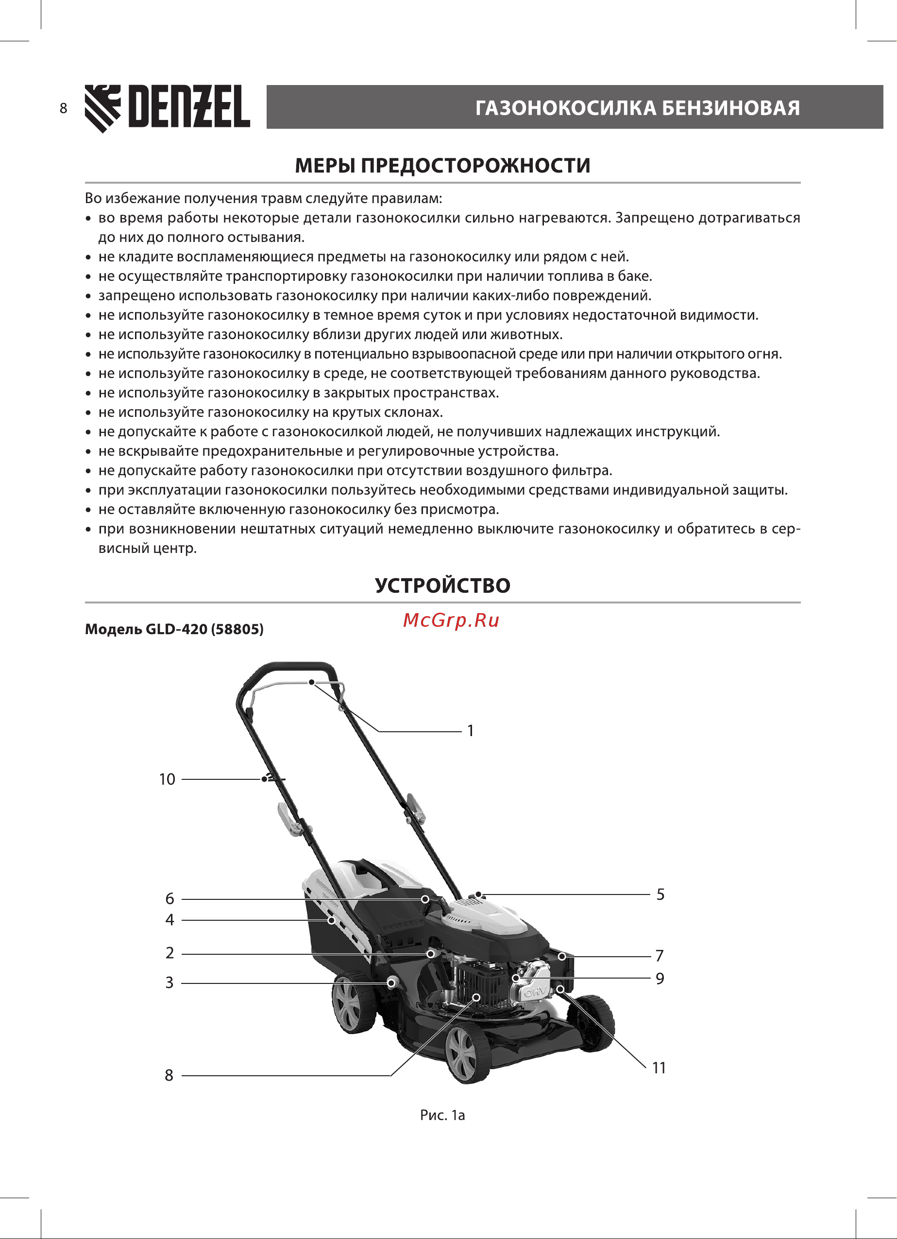 Denzel GLD-520SP-VE 58806 [8/28] Устройство