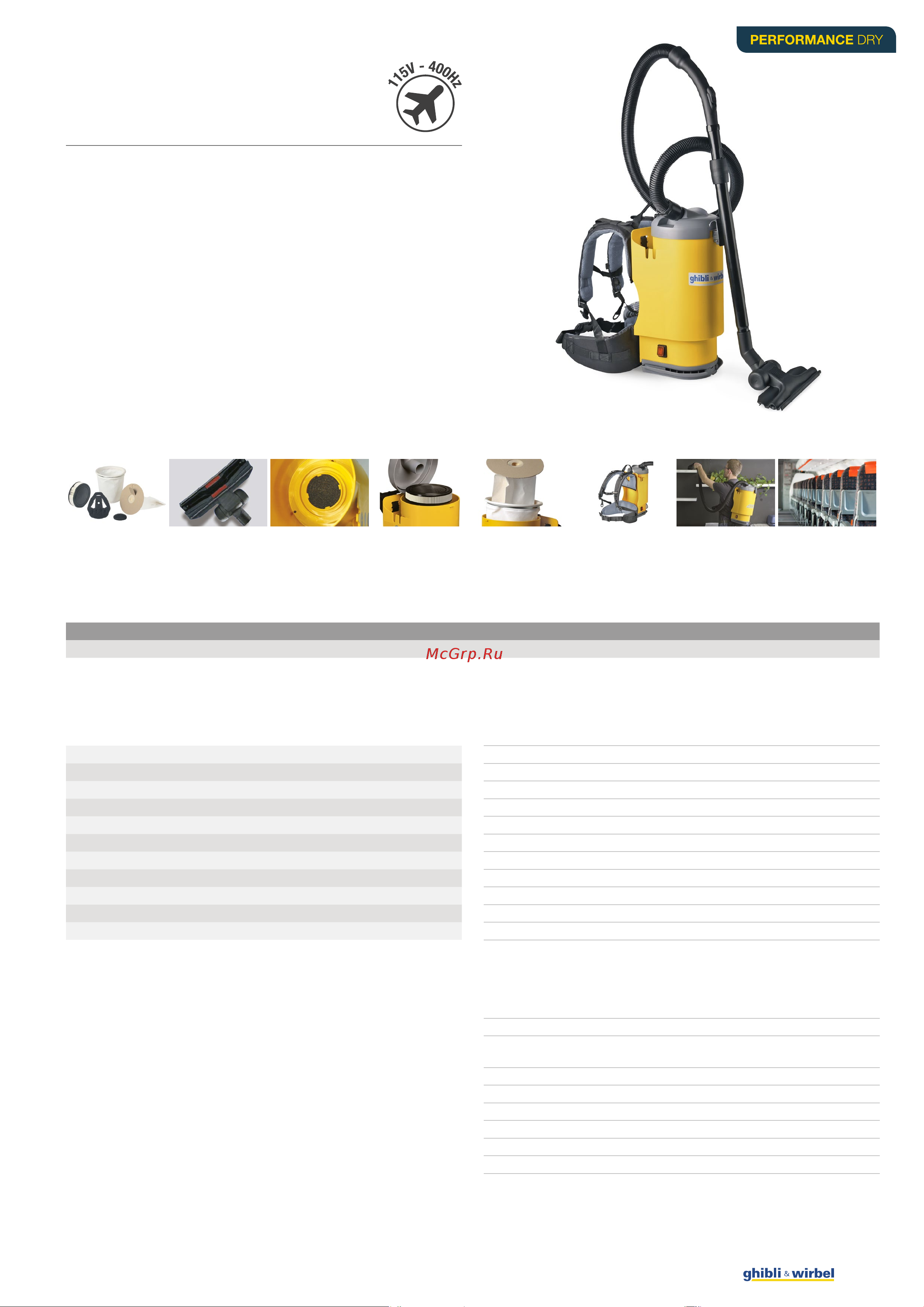 Ghibli&Wirbel Performance T1 FLY 15861250002 Технические данные онлайн