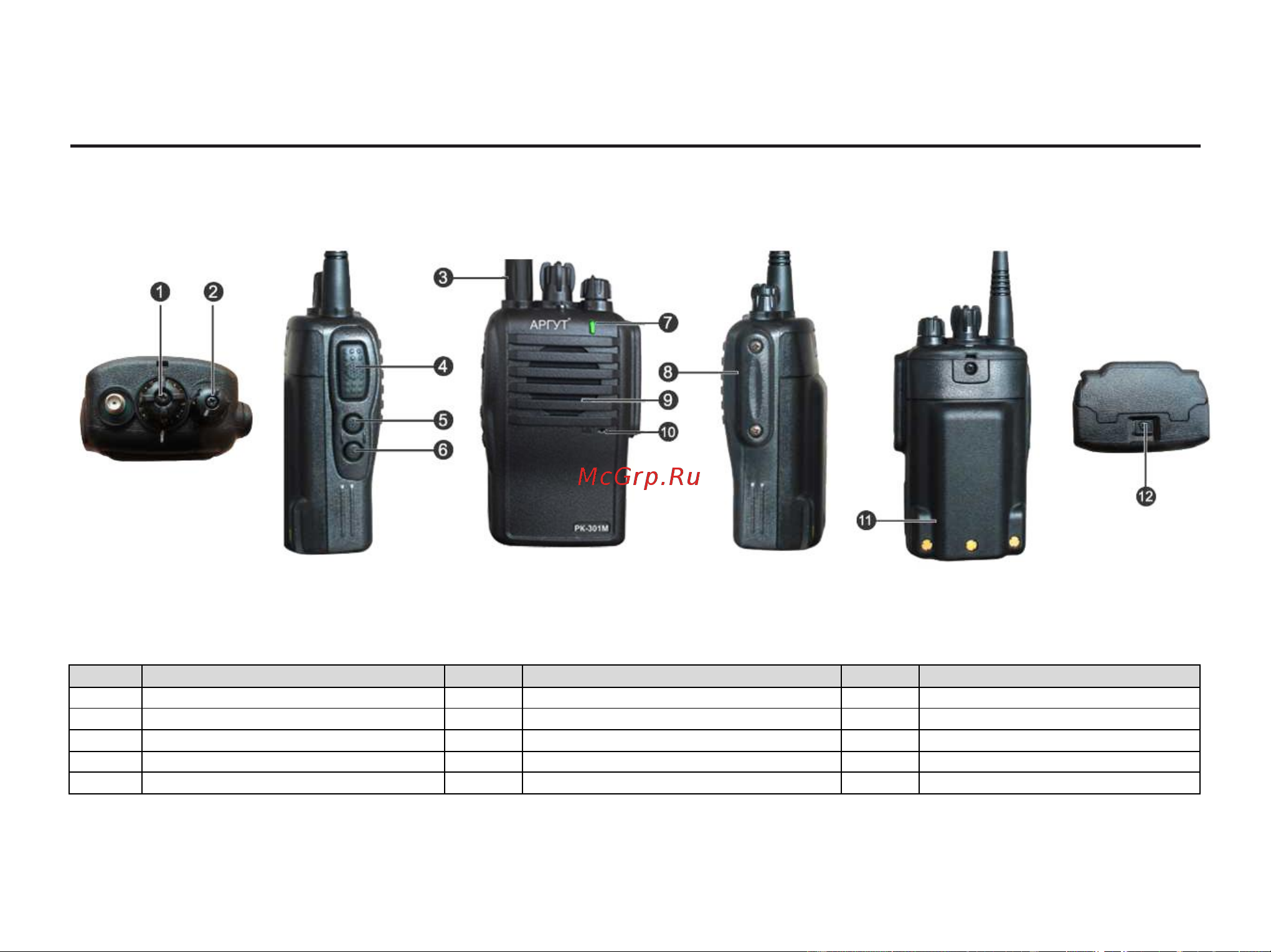 Аргут РК-301М DMR UHF [12/44] Основные элементы управления