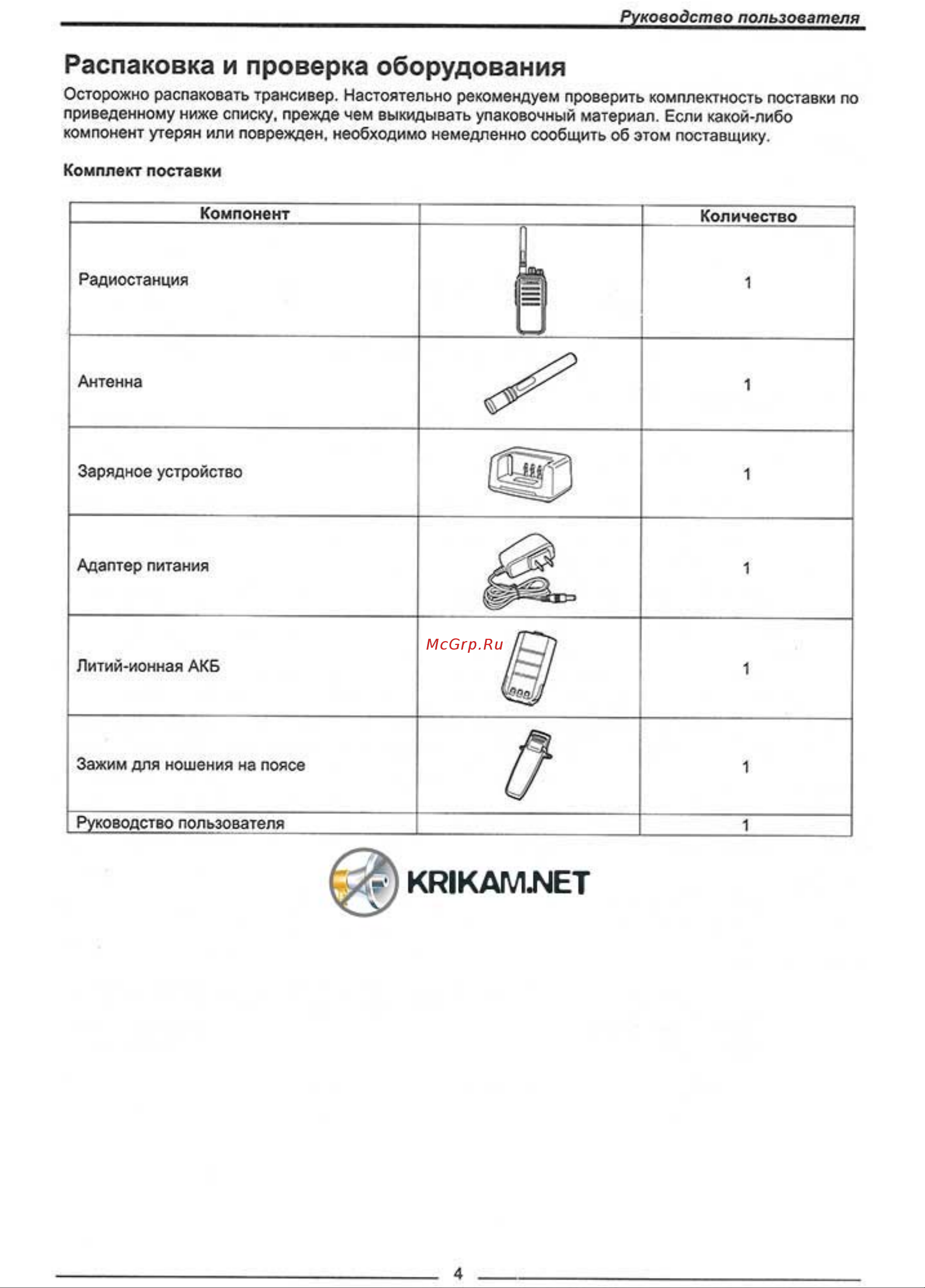Comrade R7 VHF [4/13] Руководство пользователя