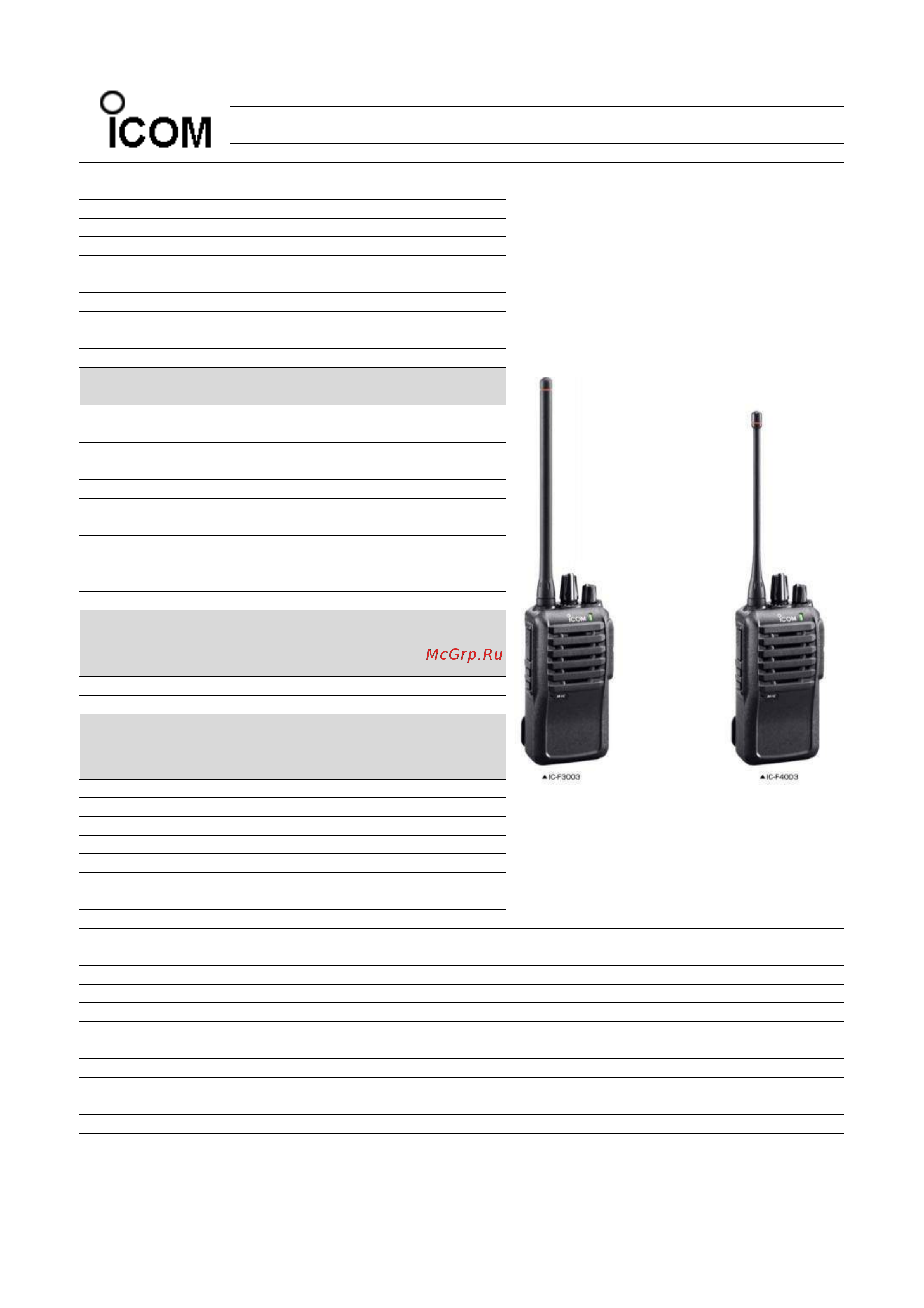 Icom IC-F4003 22 Инструкция по эксплуатации онлайн