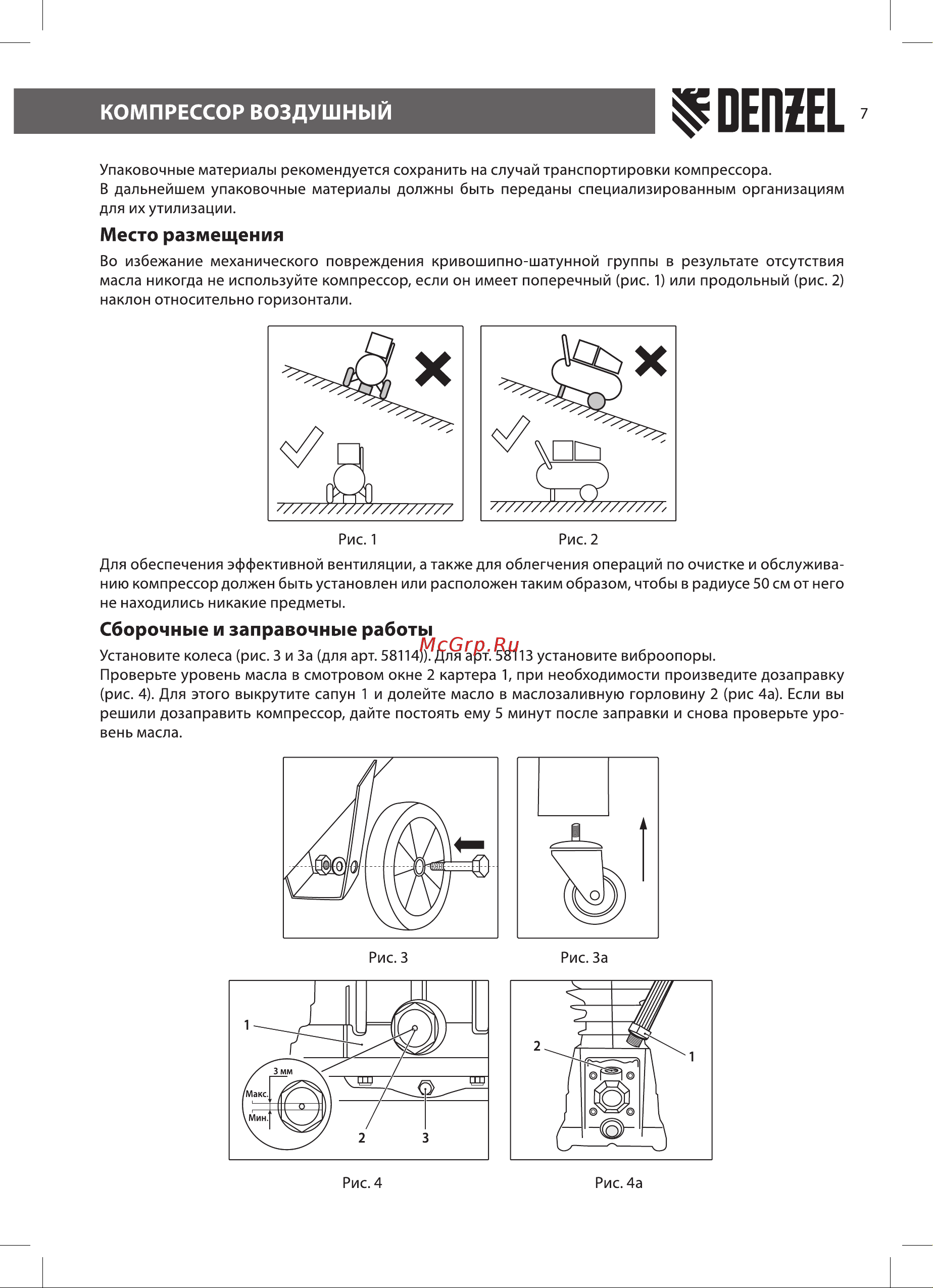 Denzel BCI2300/50 [7/20] Сборочные и заправочные работы