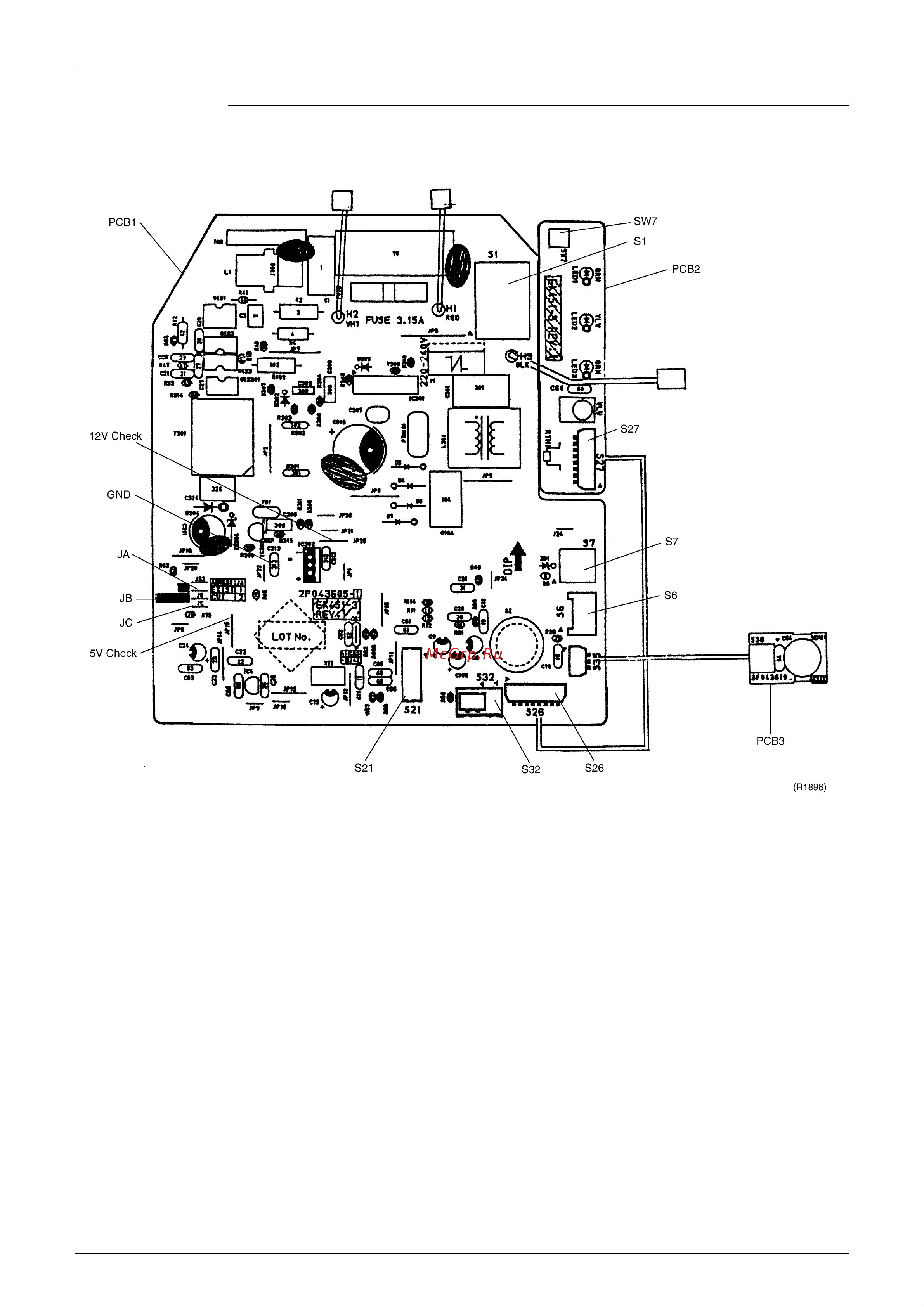 Daikin FTX35JVEA9 [23/162] P c b 1 control p c b detail