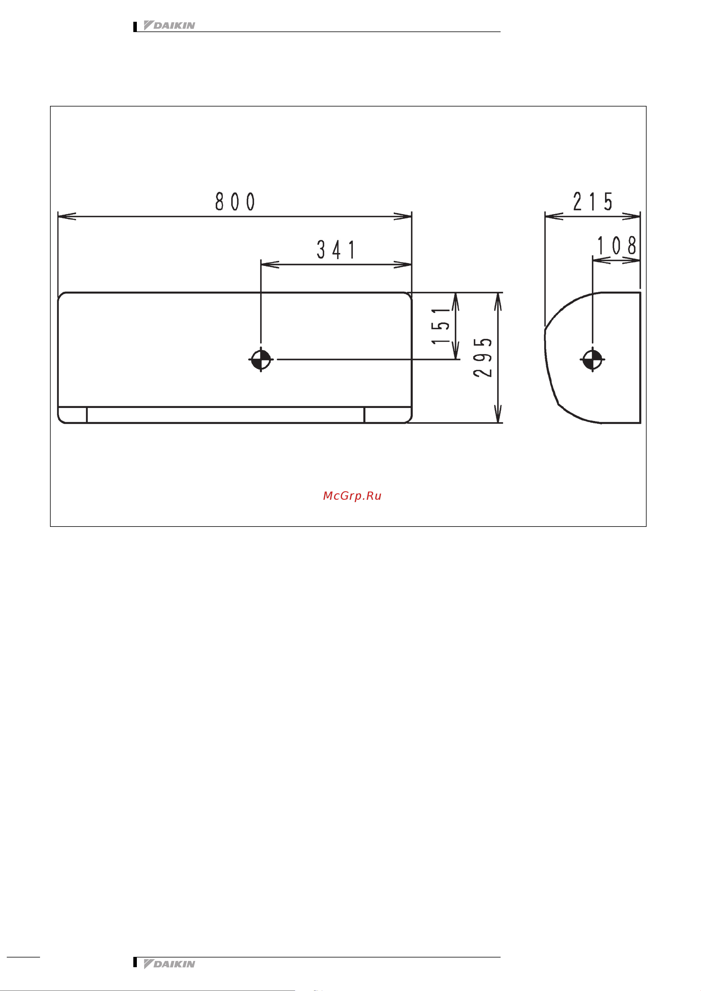 Daikin FTXS35J2V1B [8/14] Центр тяжести