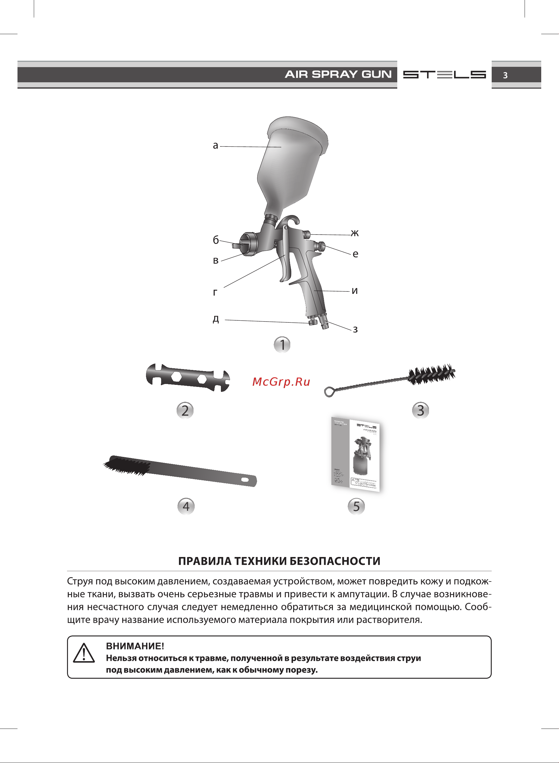 STELS AG 950 LVLP профессиональный, гравитационного типа, сопло 1.5 мм 57367 [3/8] Air spray gun s r l______ s