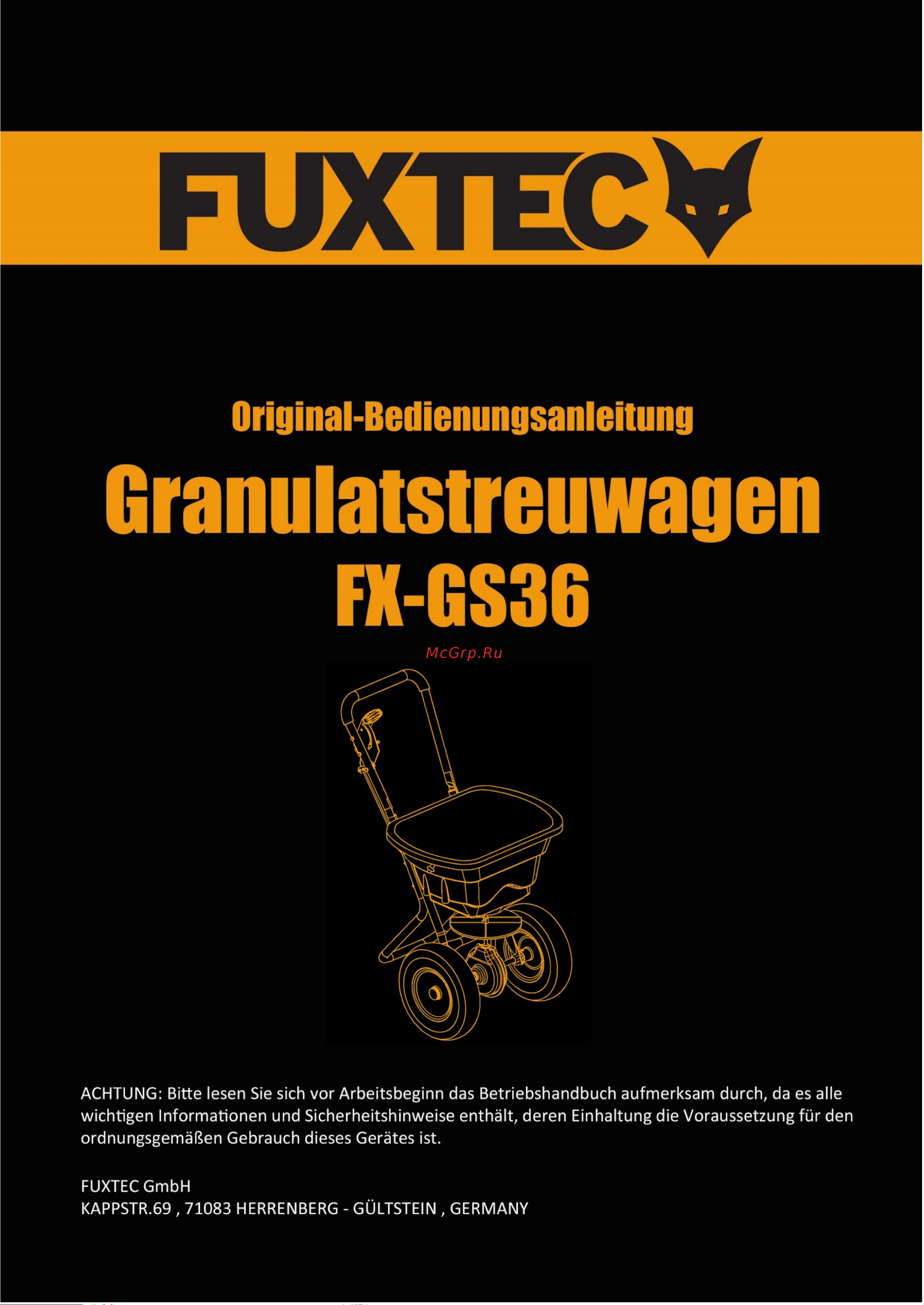 FUXTEC FX-GS36 Инструкция по эксплуатации онлайн