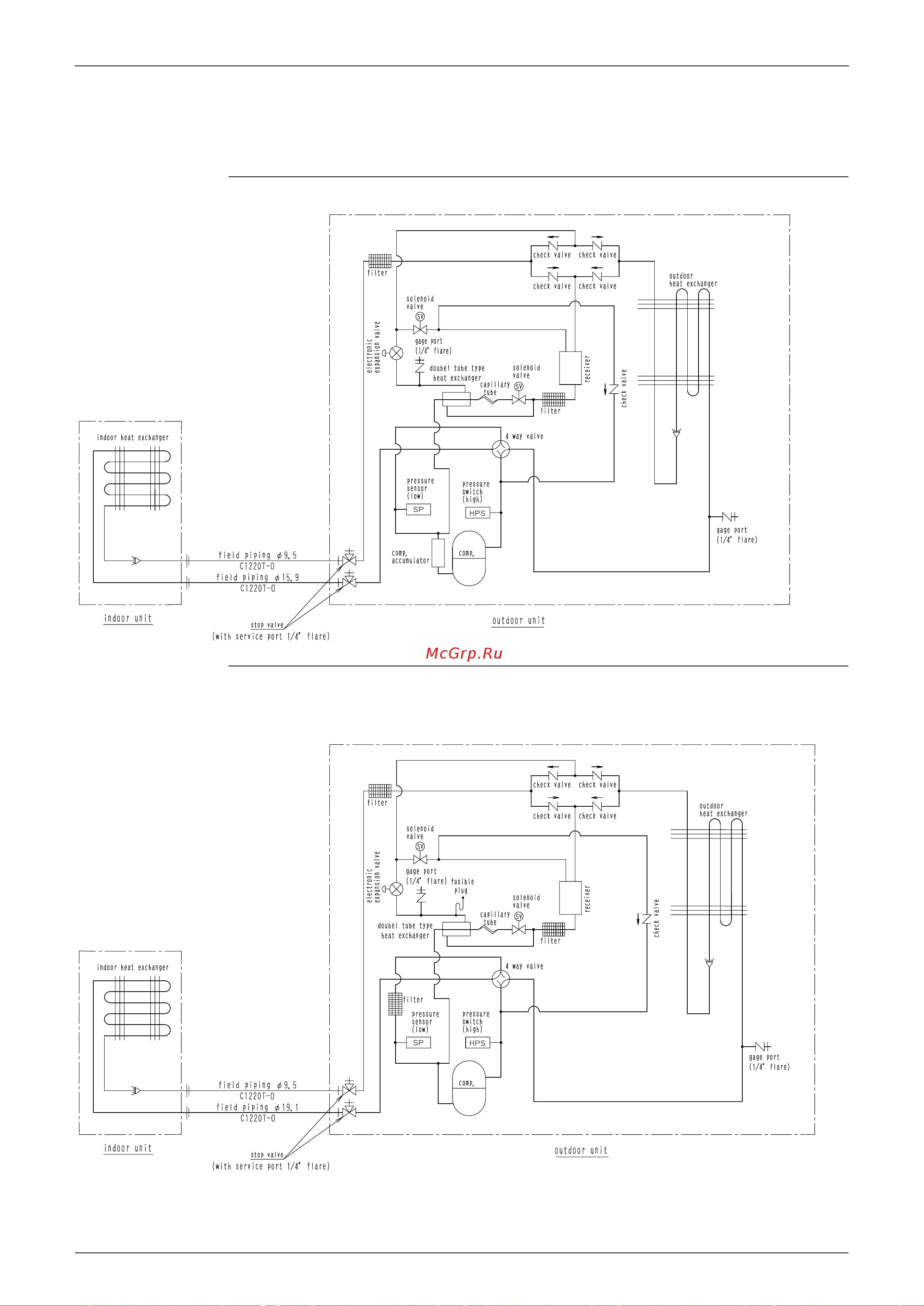 Daikin RZP100DVAL [237/255] Piping diagrams