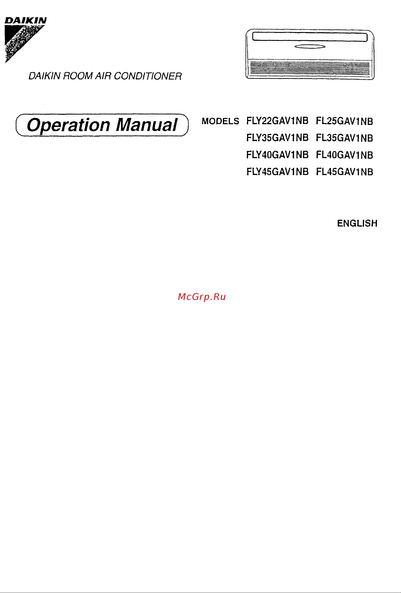 Daikin FLY40GAV1NB Инструкция по эксплуатации онлайн