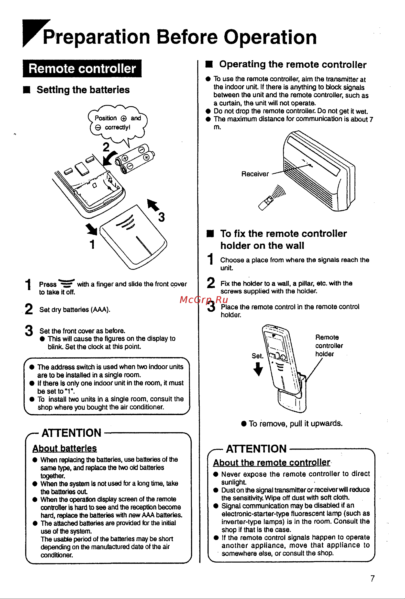 Daikin FLY40GAV1NB [8/19] Preparation before operation