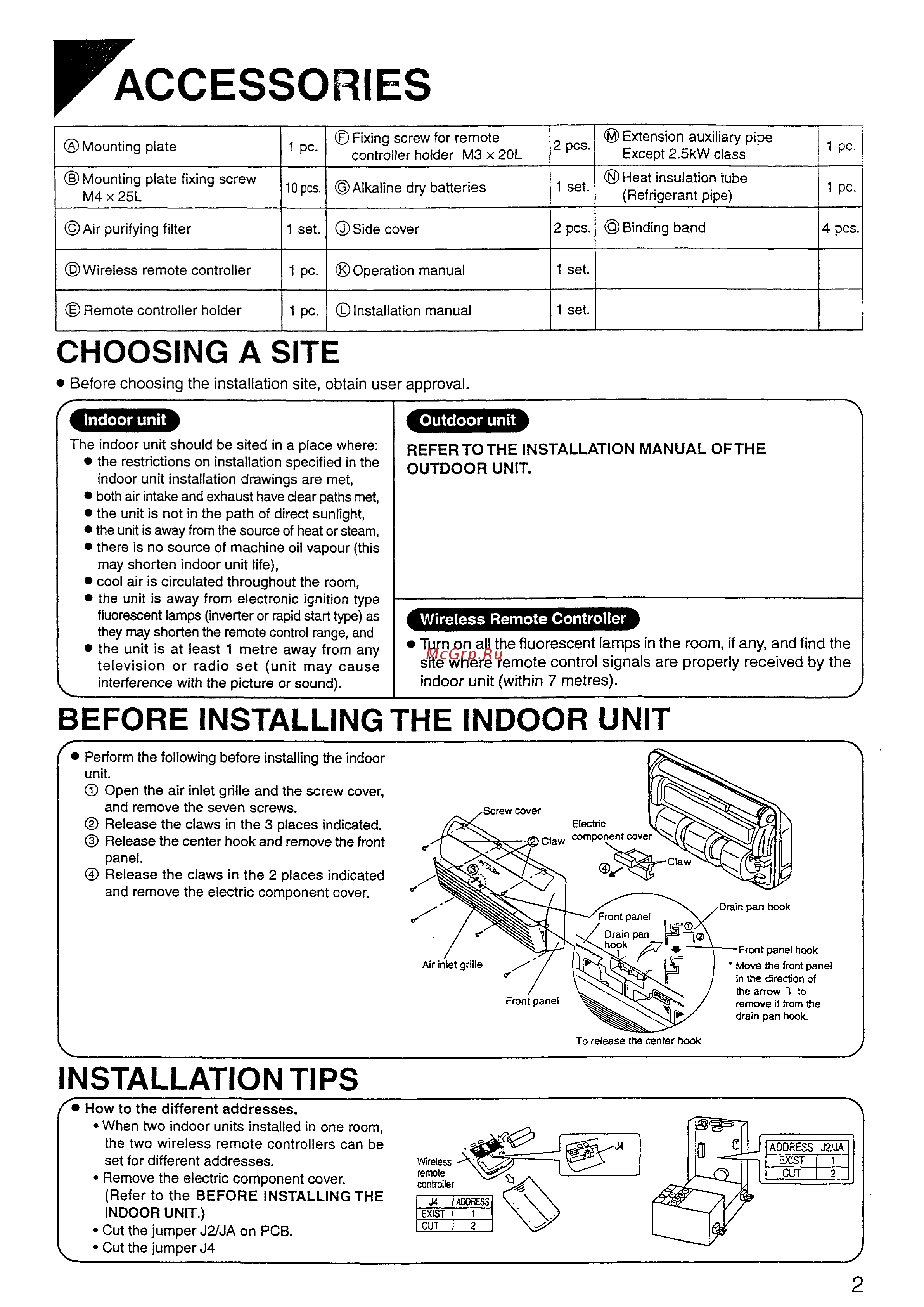 Daikin FLY22GAV1NB [5/13] Ccessories