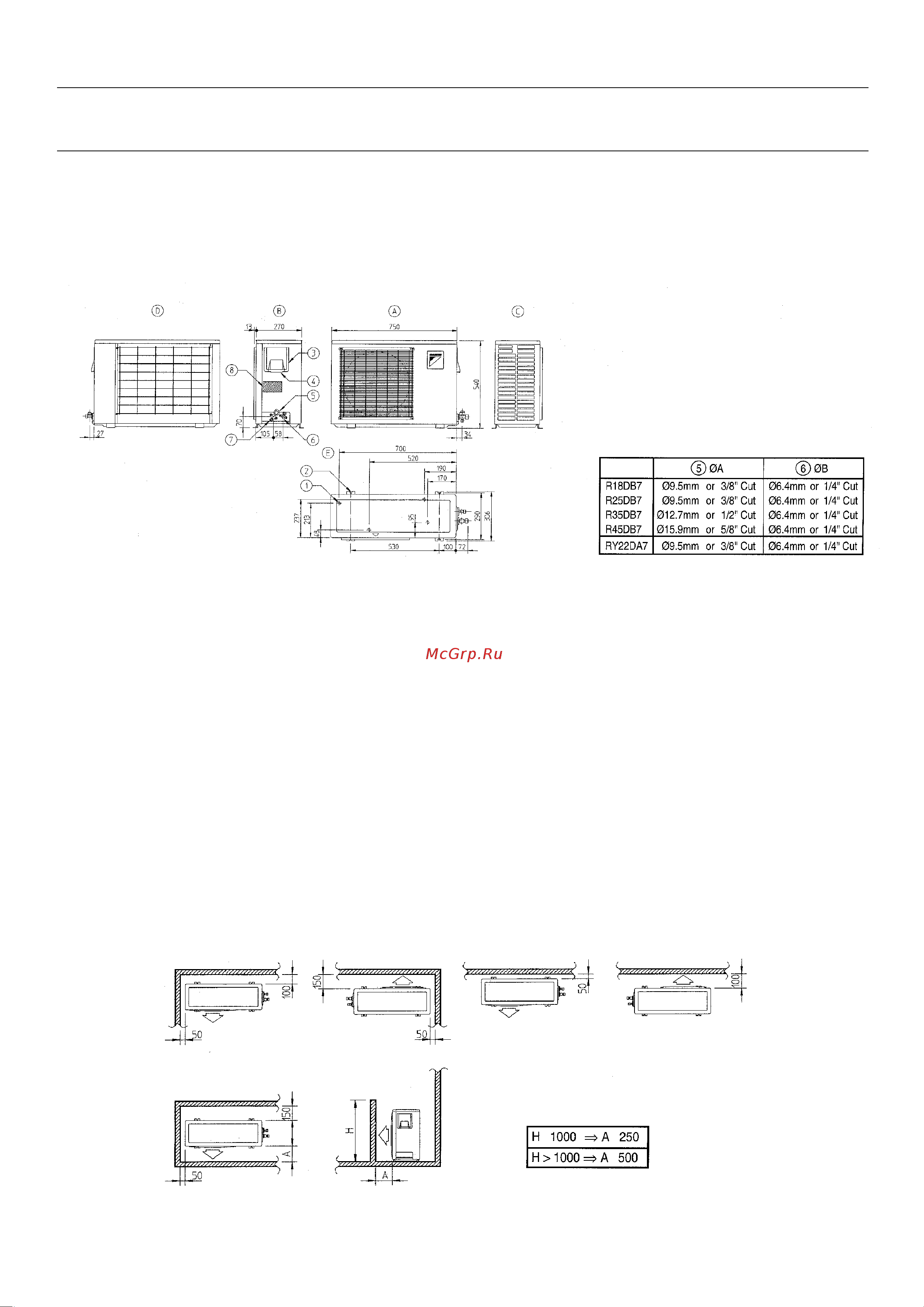 Daikin R45DB7V1 [2/11] Инструкция по монтажу