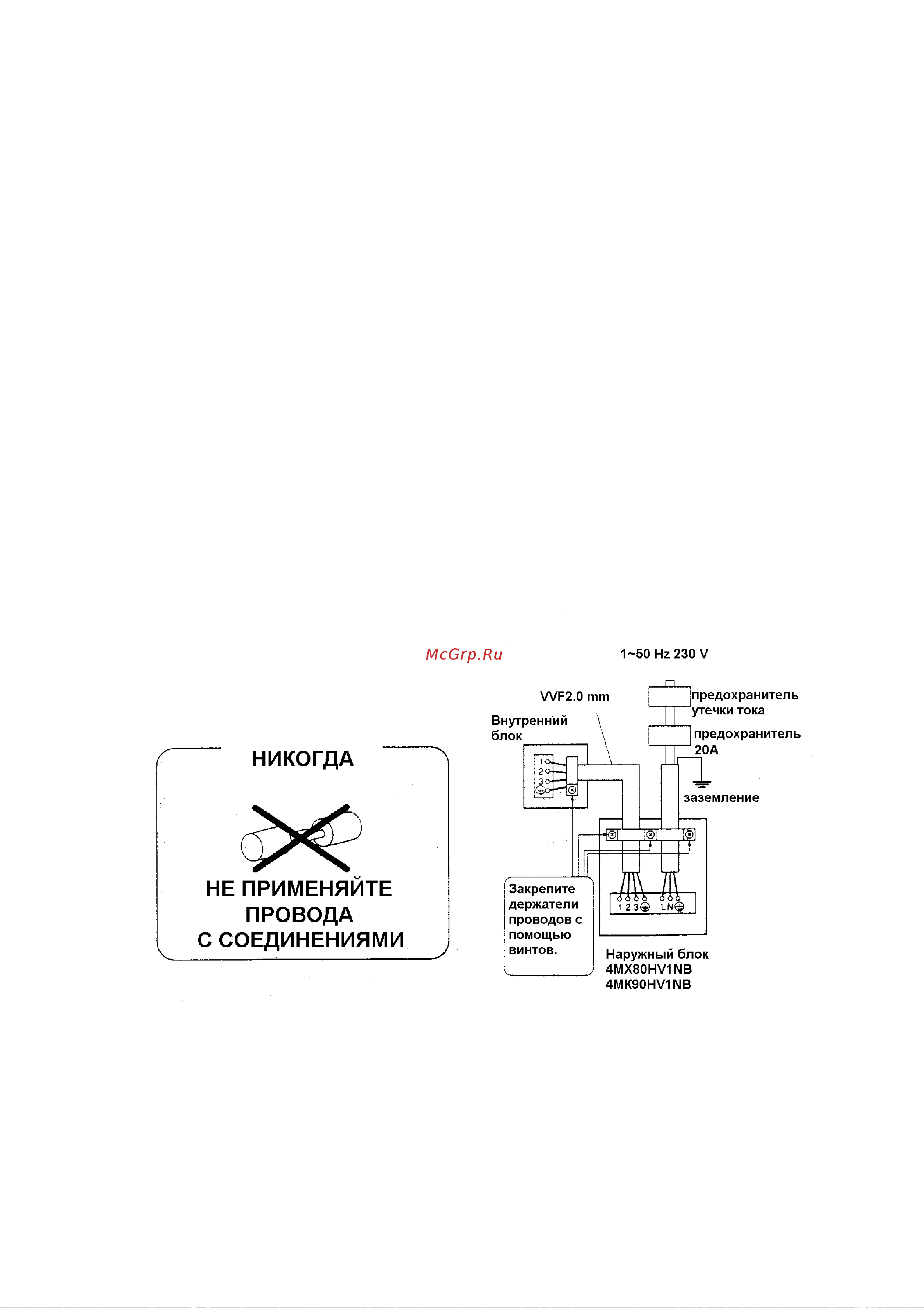 Daikin 4МХ80HV1NB [12/18] Монтаж электропроводки