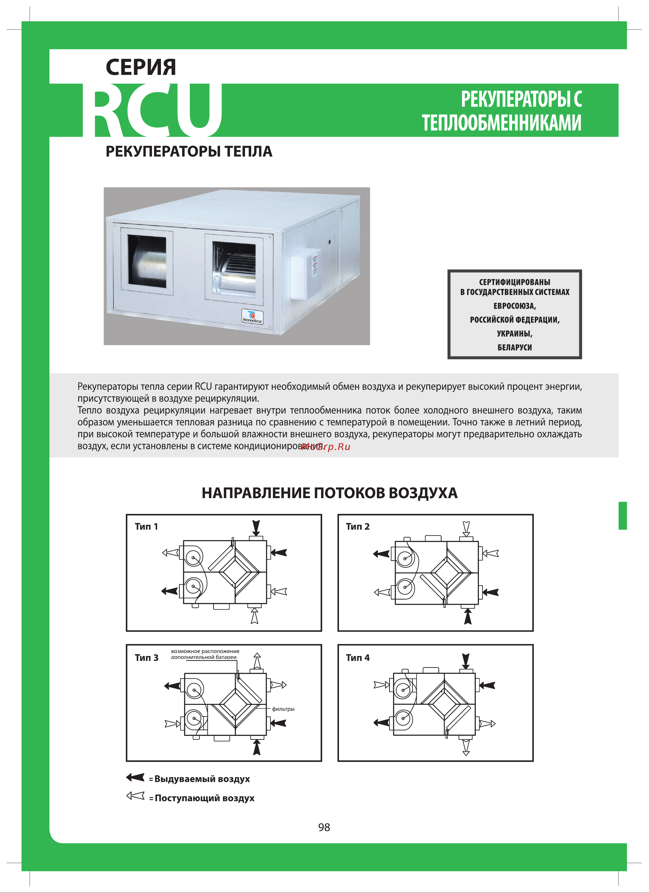 Tecnoclima SR 1000 Каталог онлайн [98/112] 603067