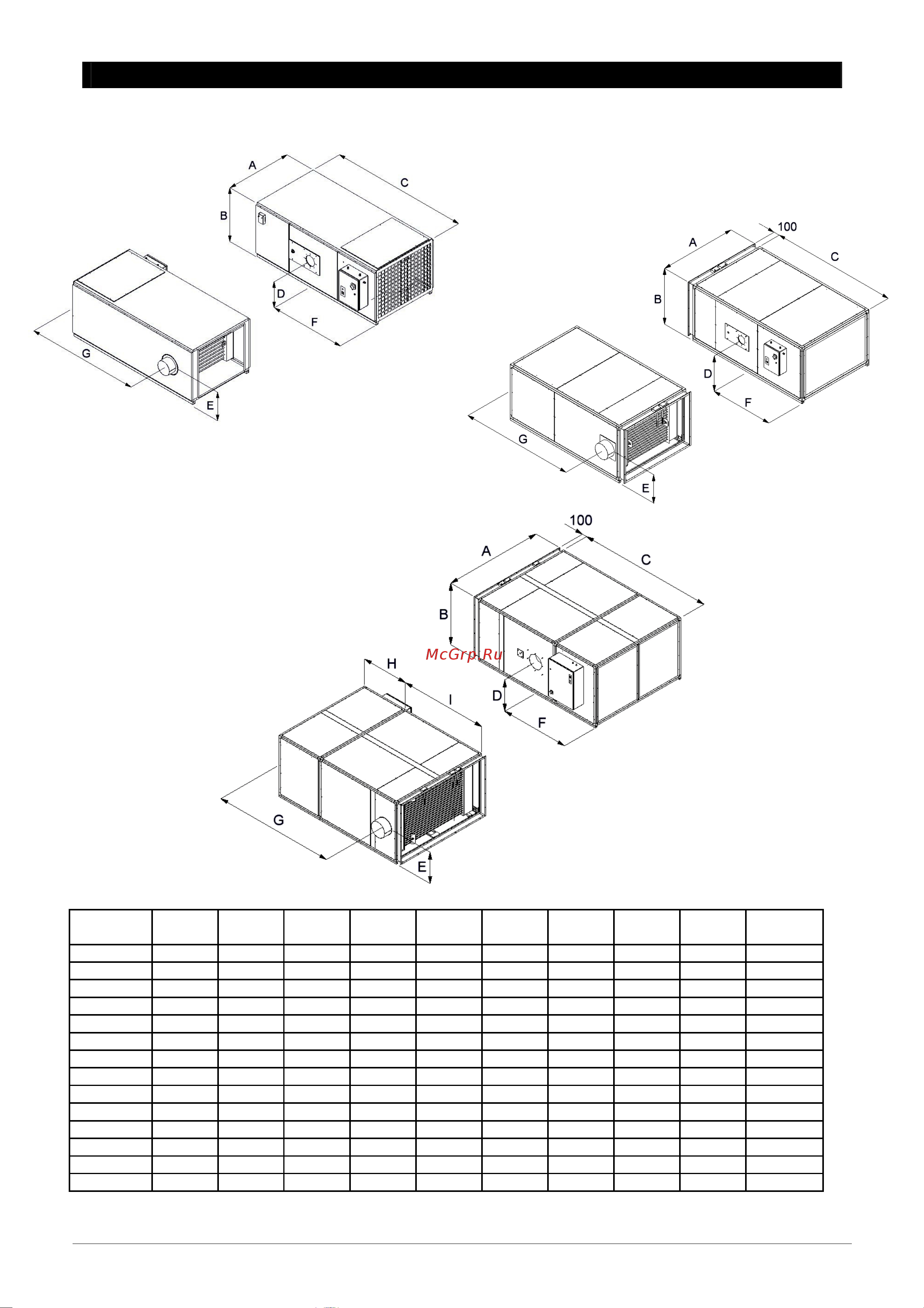 Tecnoclima TCO 80 E/K [8/33] Габариты