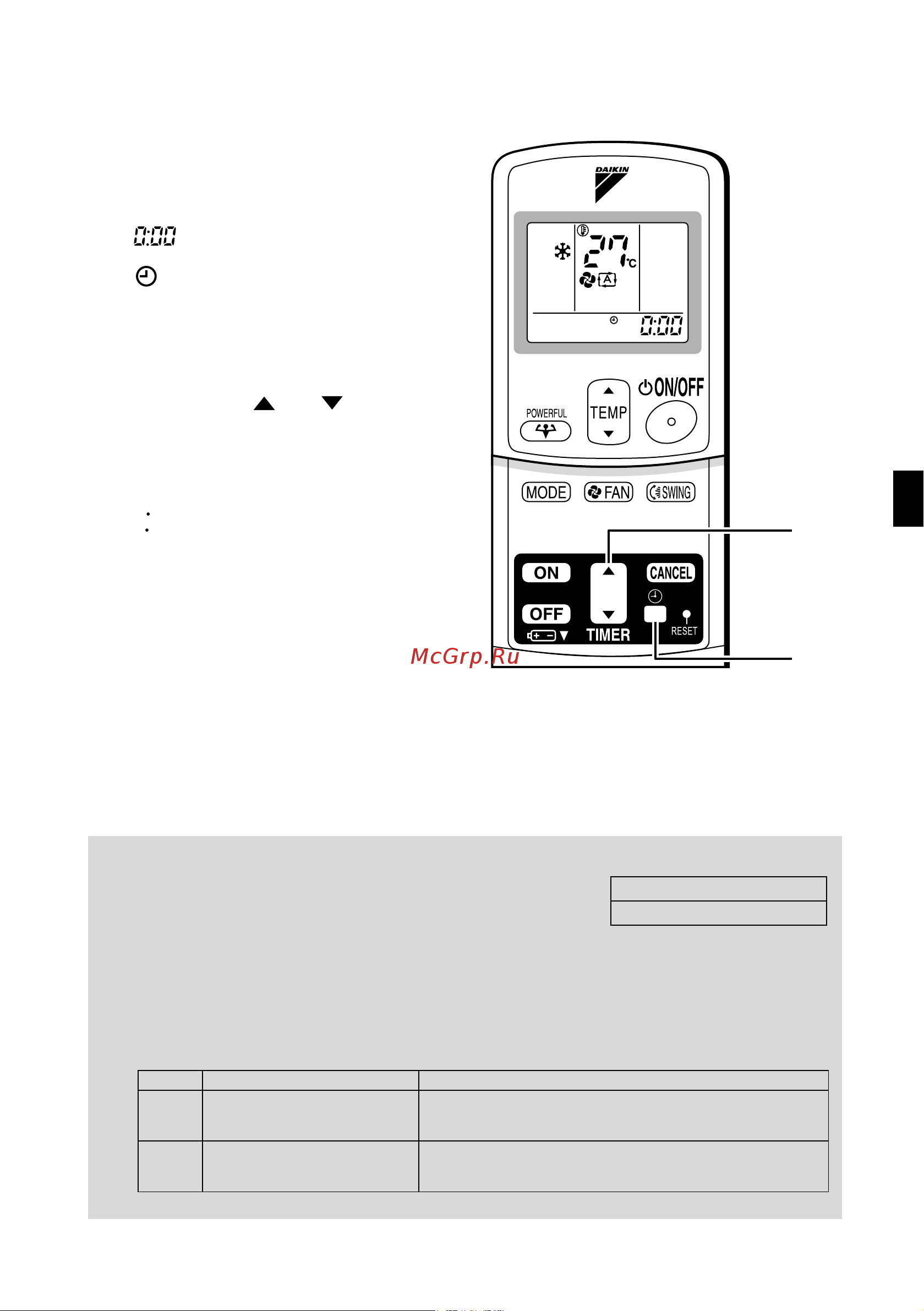 Daikin FTD50FV1K [10/24] To set the clock
