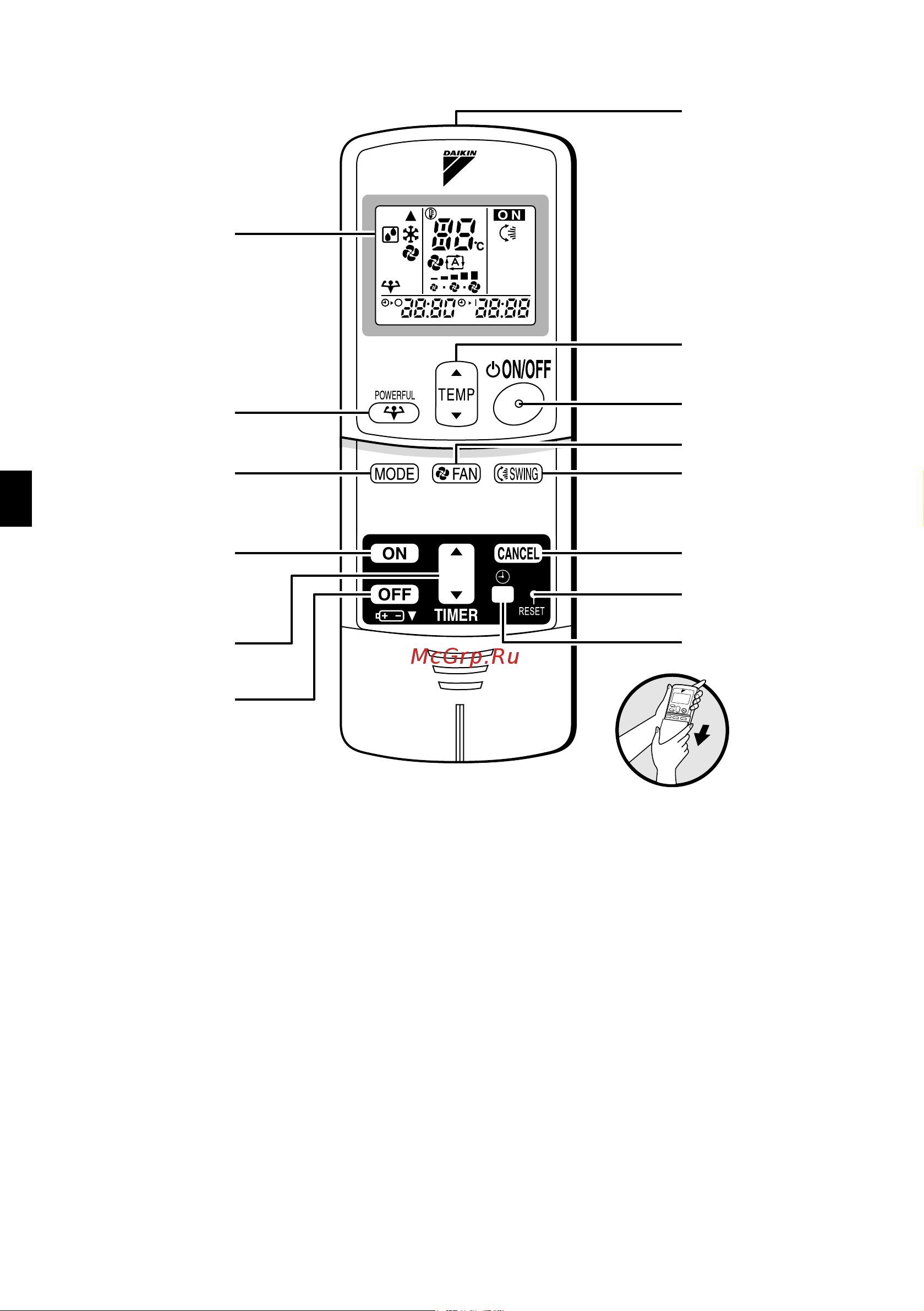 Daikin FTD50FV1K [7/24] Remote controller