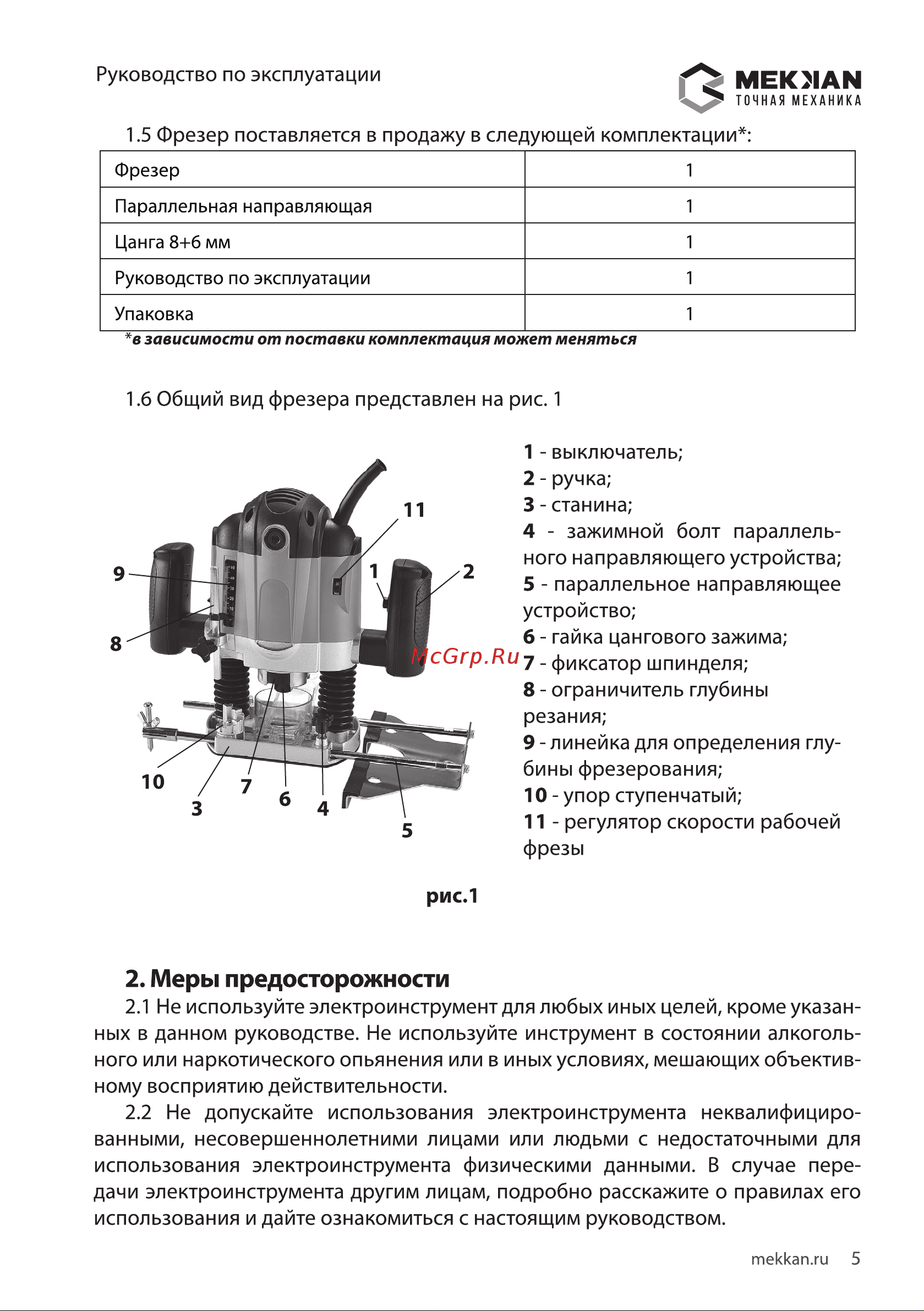 MEKKAN MK83103 [5/20] Меры предосторожности
