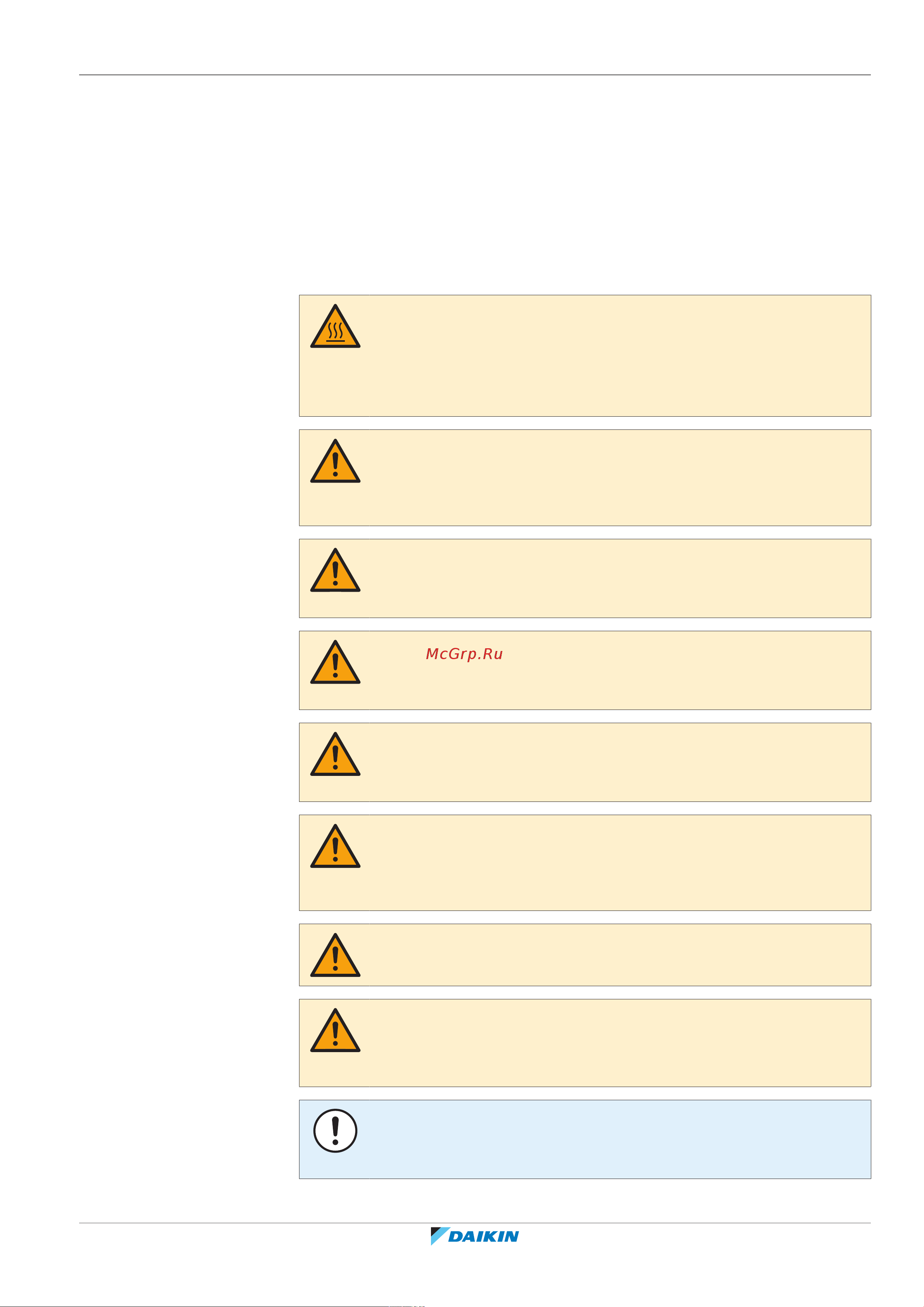 Daikin ARXTP25R2V1B [7/68] General safety precautions