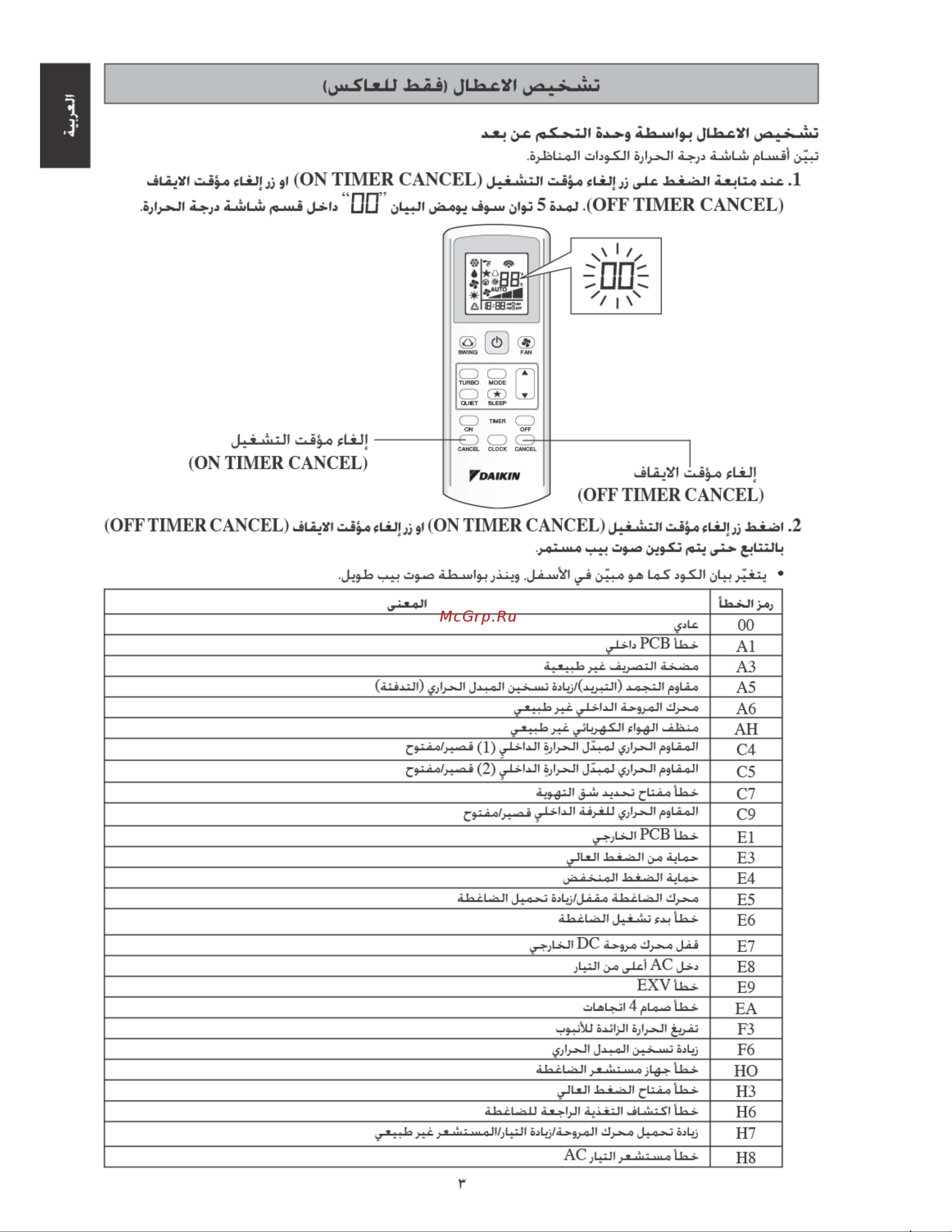 Daikin FTYN60LV1B [40/48] On timer cancel