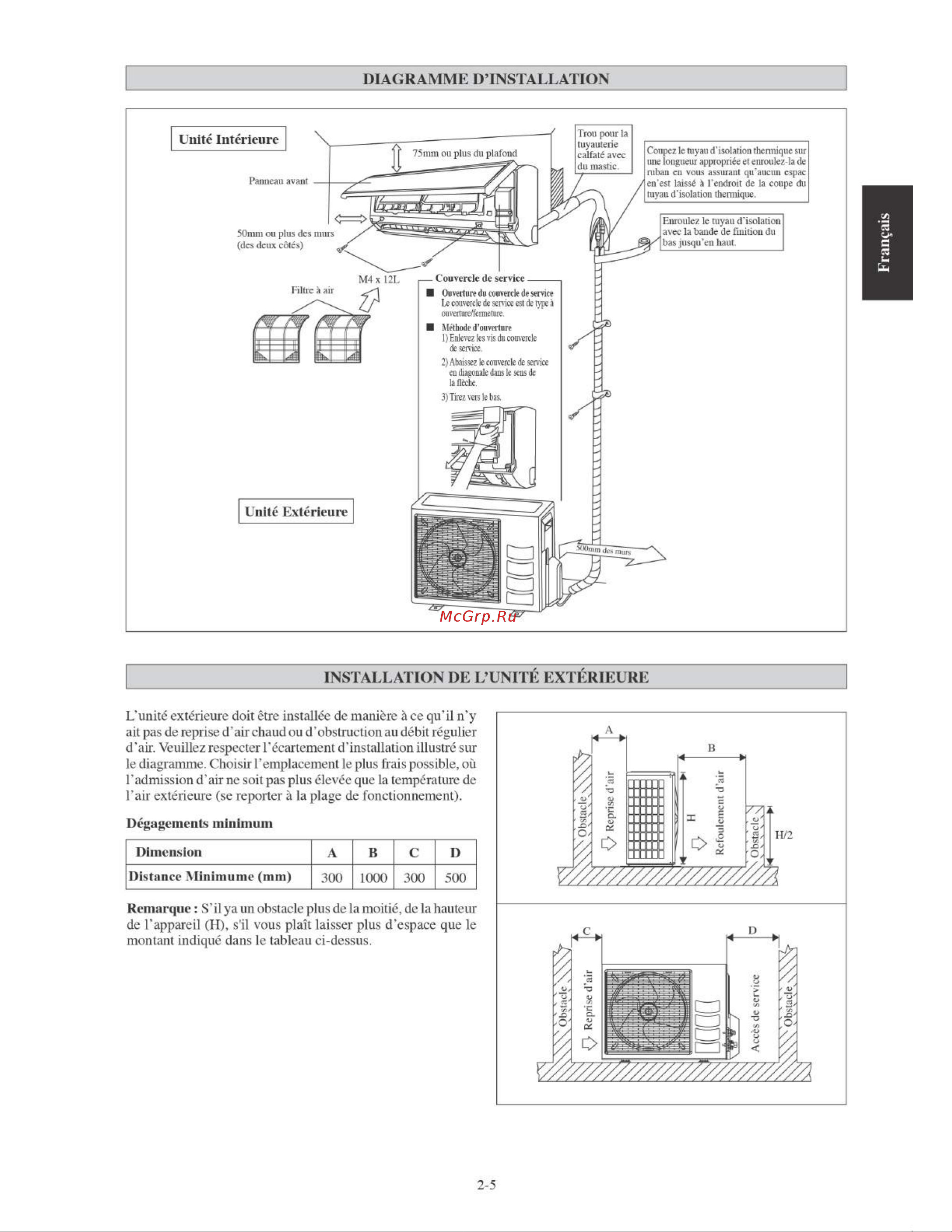 Daikin FTYN35LV1B [25/152] Diagramme d installation