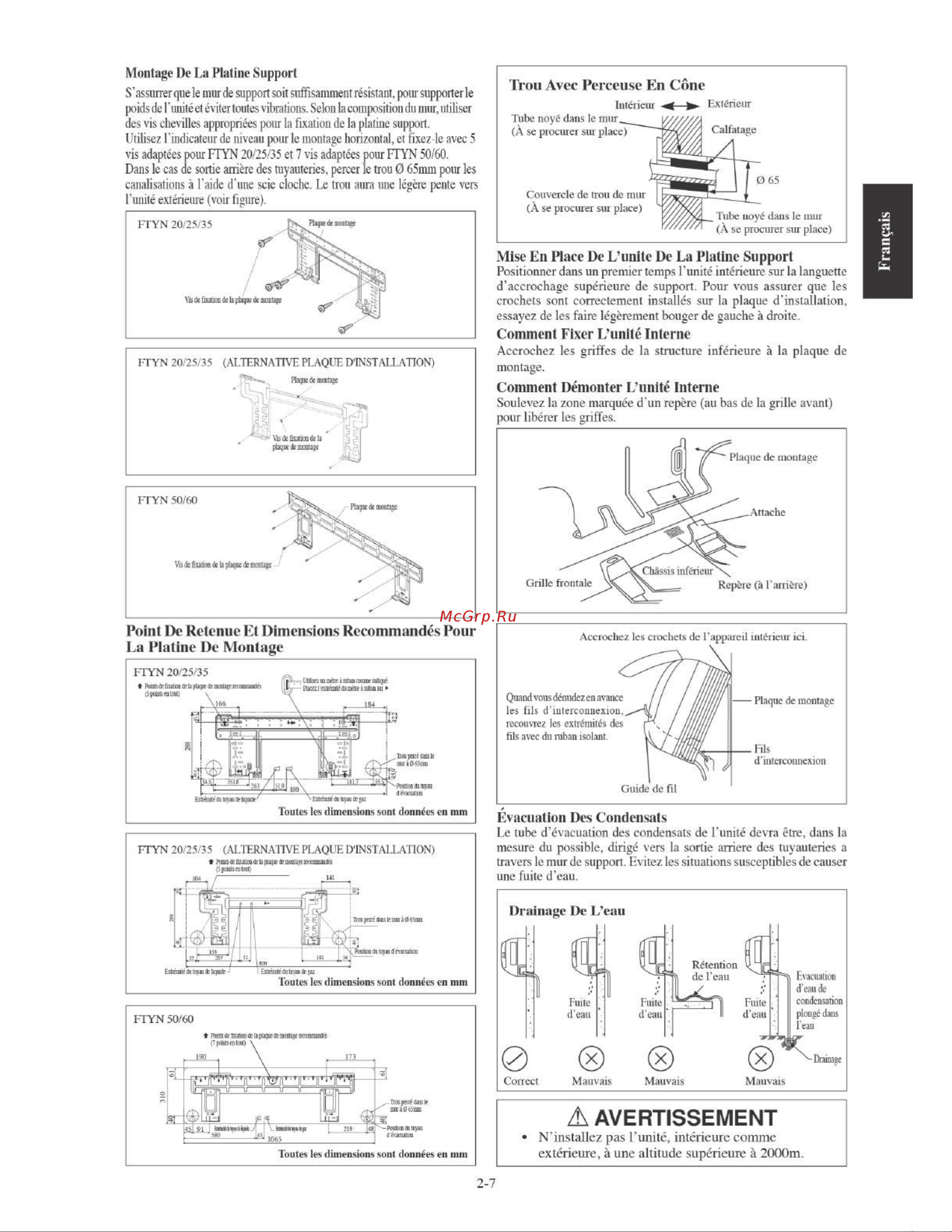 Daikin RYN60LV1B [27/152] Comment démonter l unité interne