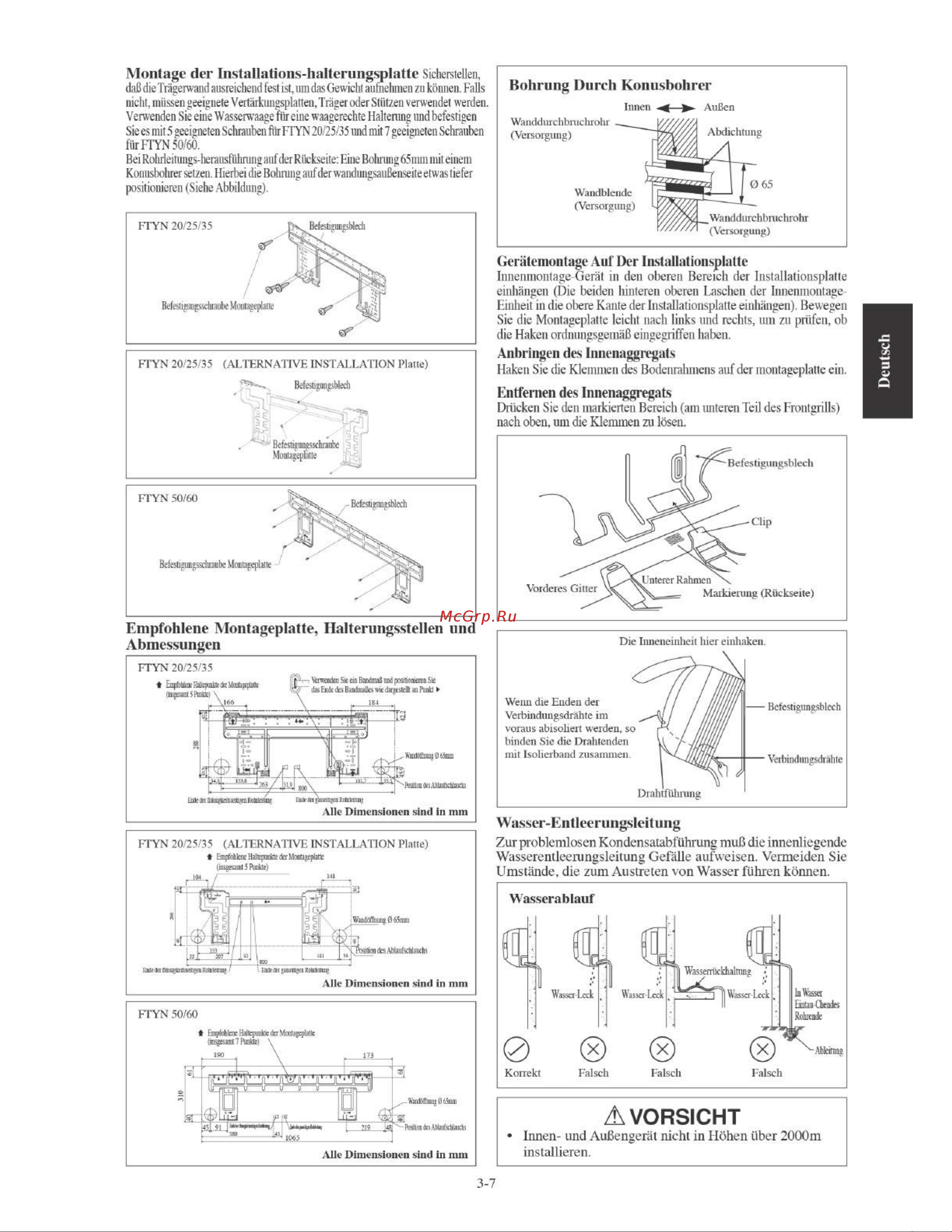 Daikin FTYN35LV1B [45/152] A vorsicht
