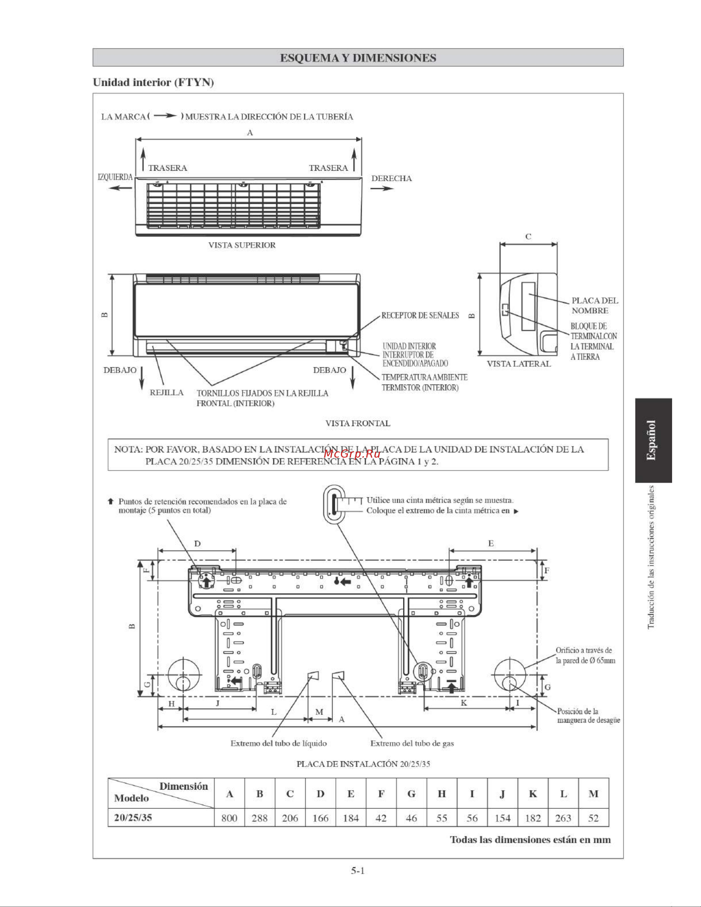 Daikin FTYN35LV1B [75/152] Dimensión
