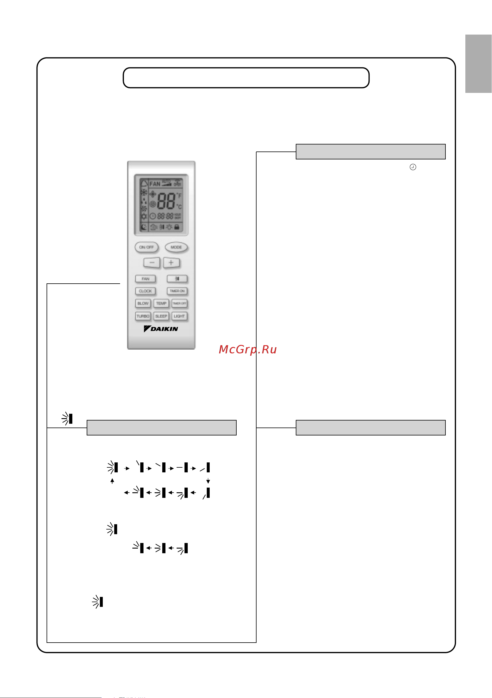 Daikin FTY30HEVLK [10/28] Remote control operation