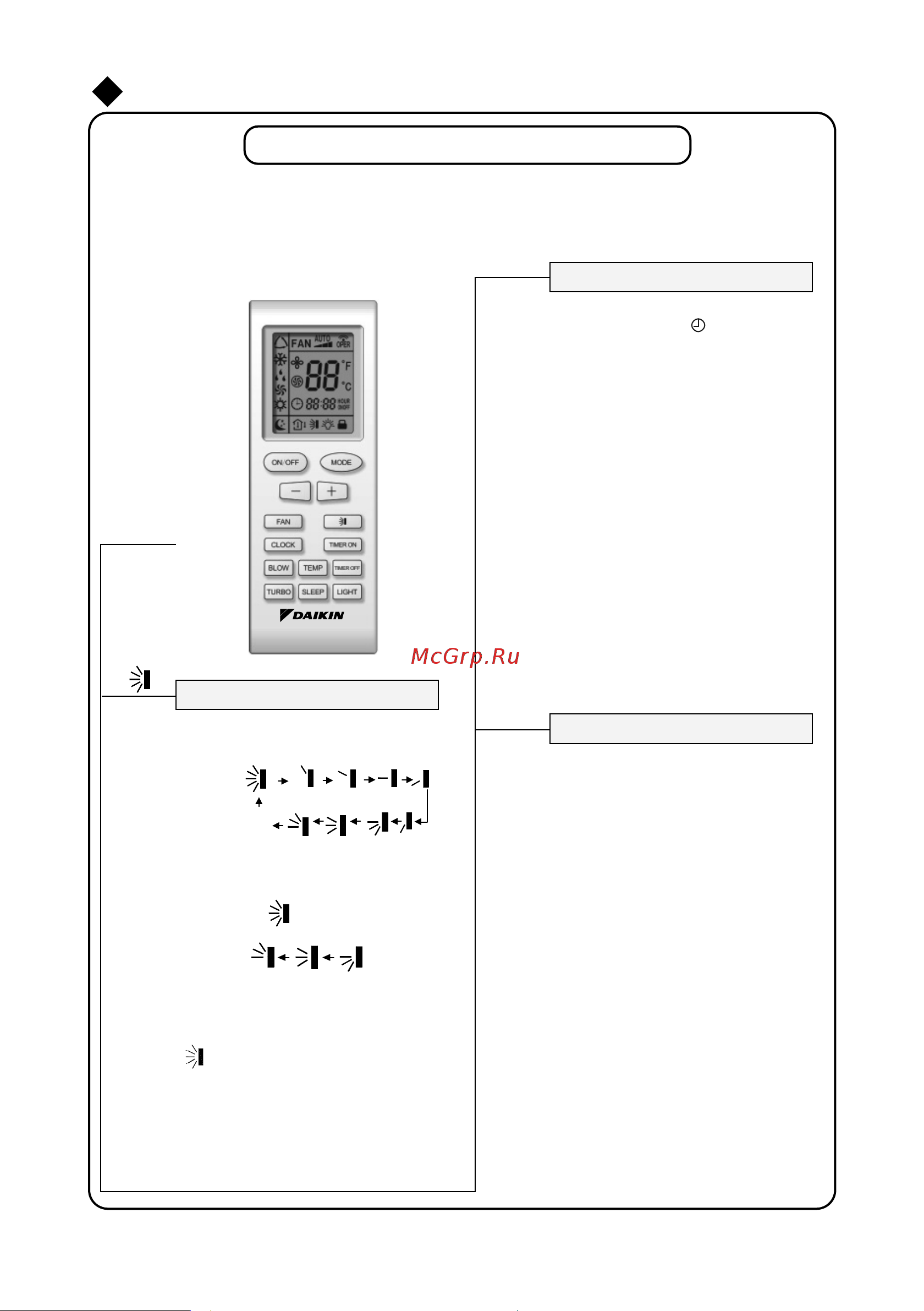 Daikin FT20HEV1 [10/26] Operation of wireless remote control
