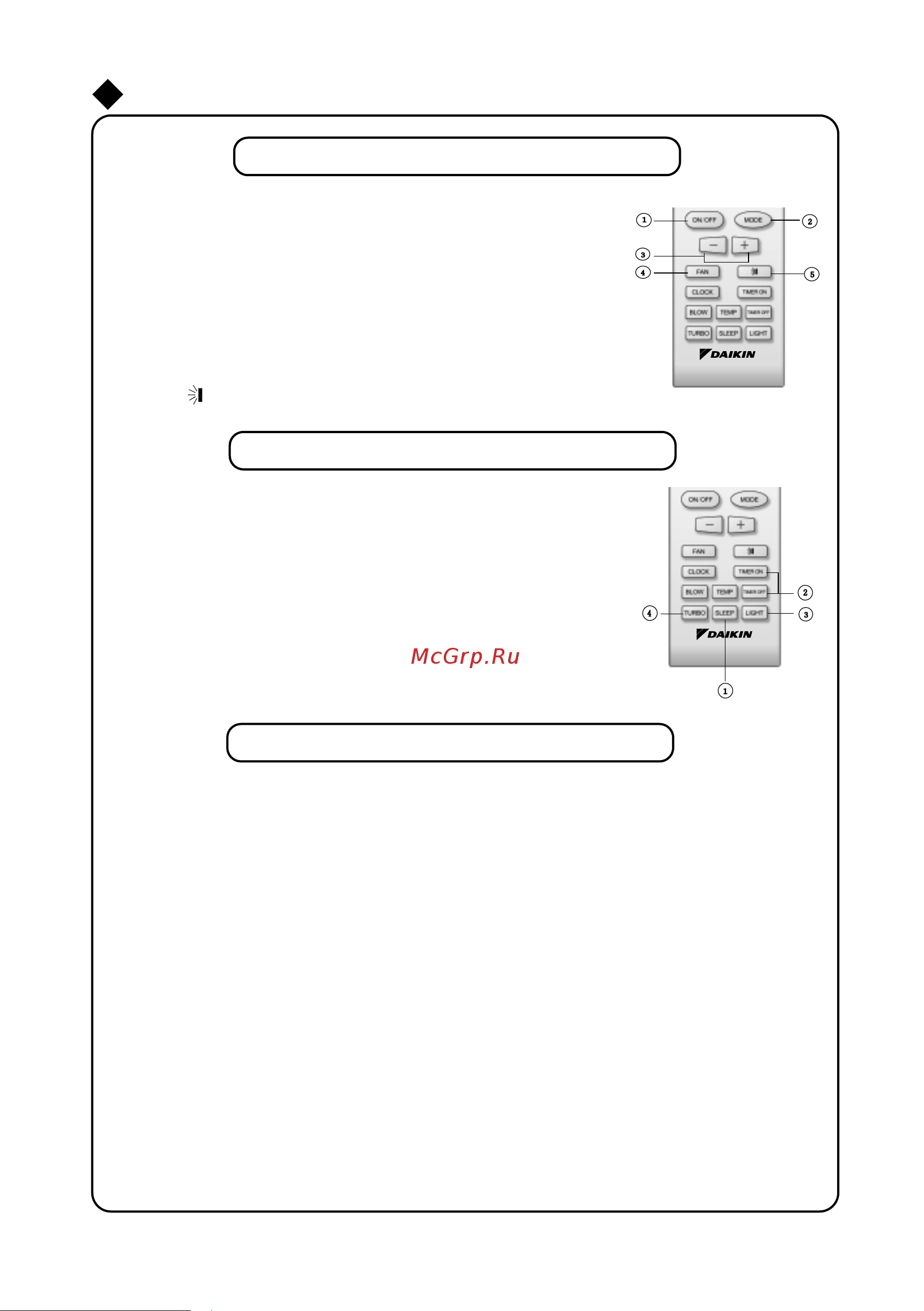 Daikin FT15HEV1 [11/26] Operation of wireless remote control