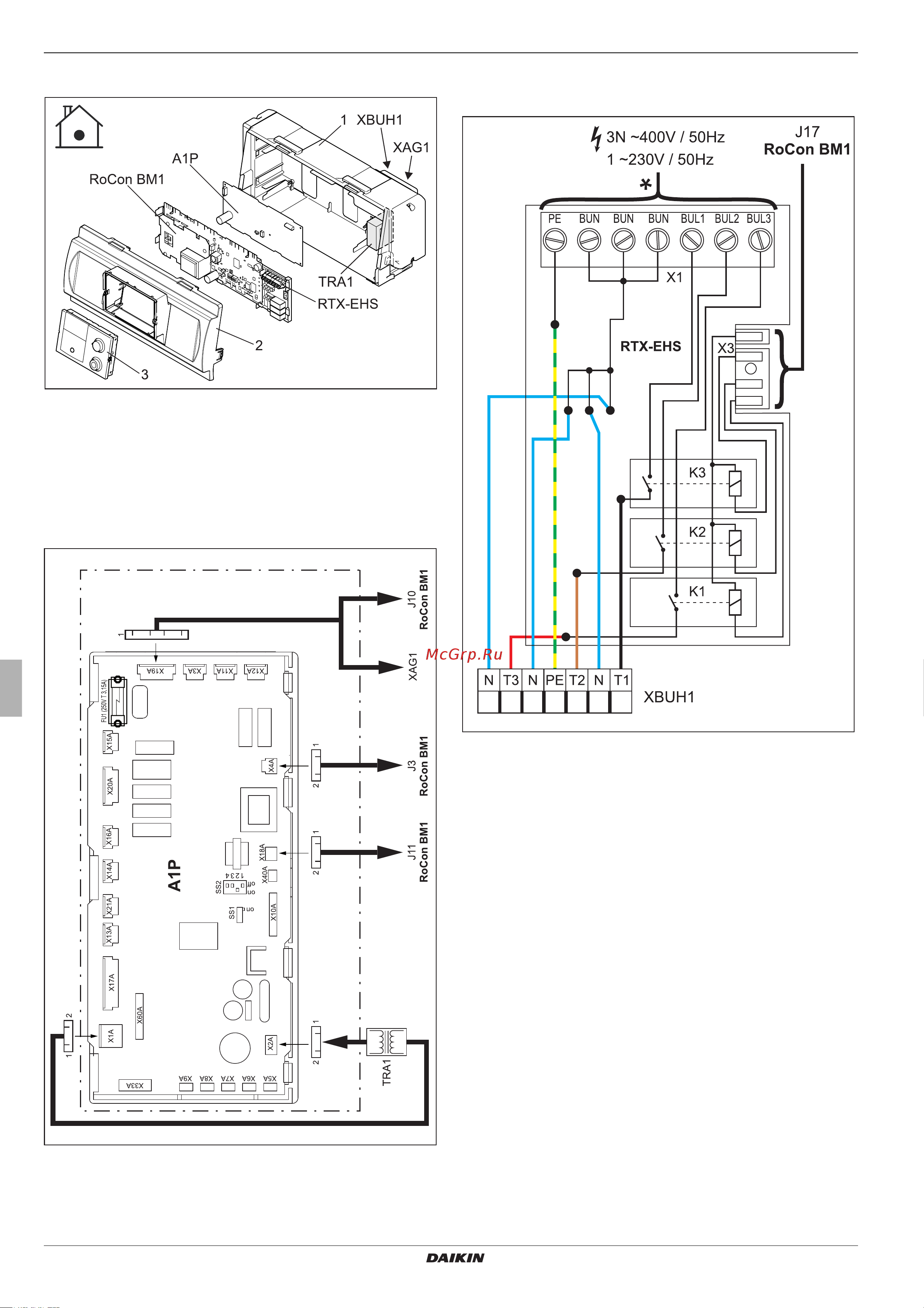 Daikin EHSXB08P50BA [28/84] Connection assignment circuit board a1p