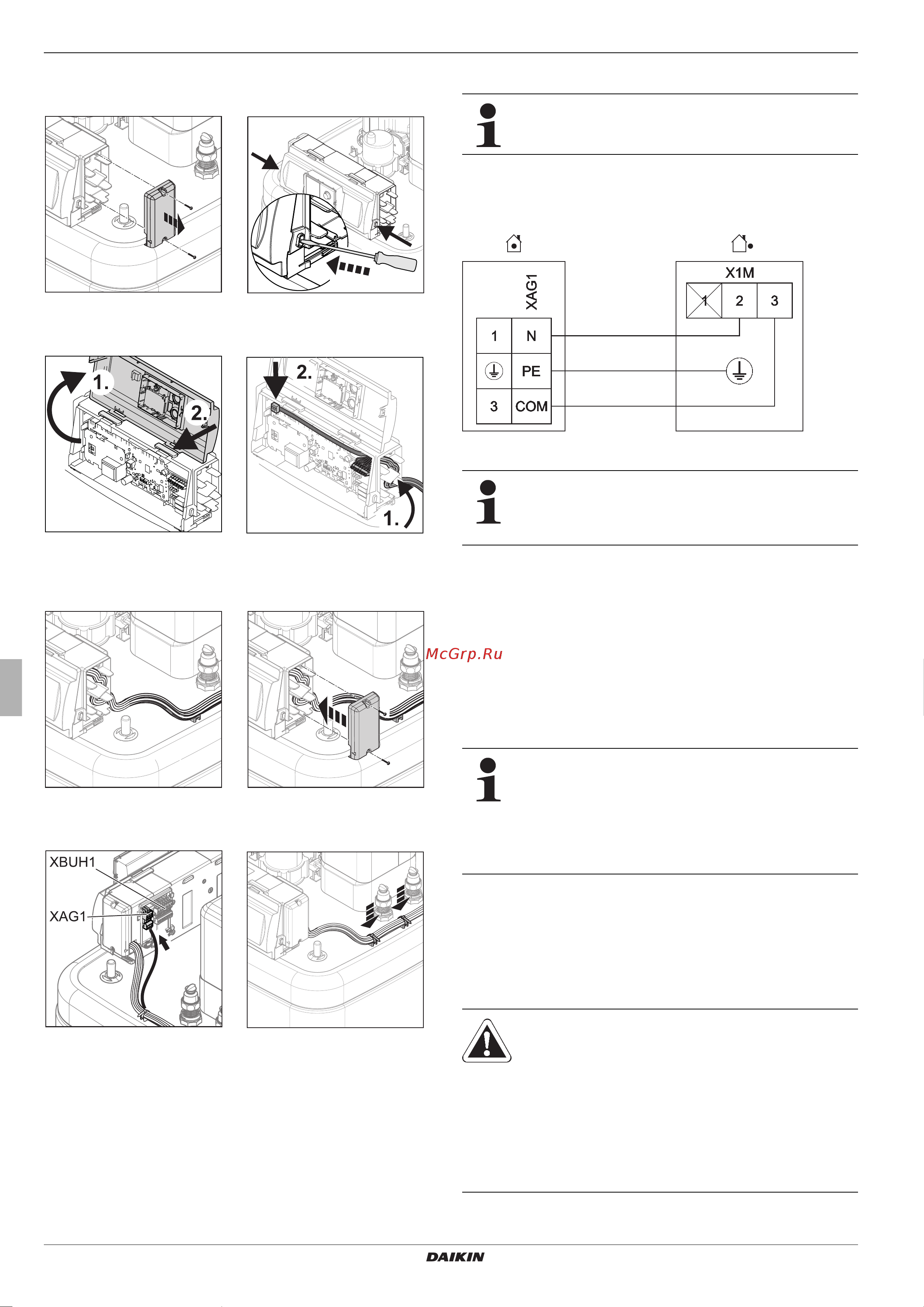 Daikin EHSXB08P50BA [30/84] Open controller housing and making the electrical connections